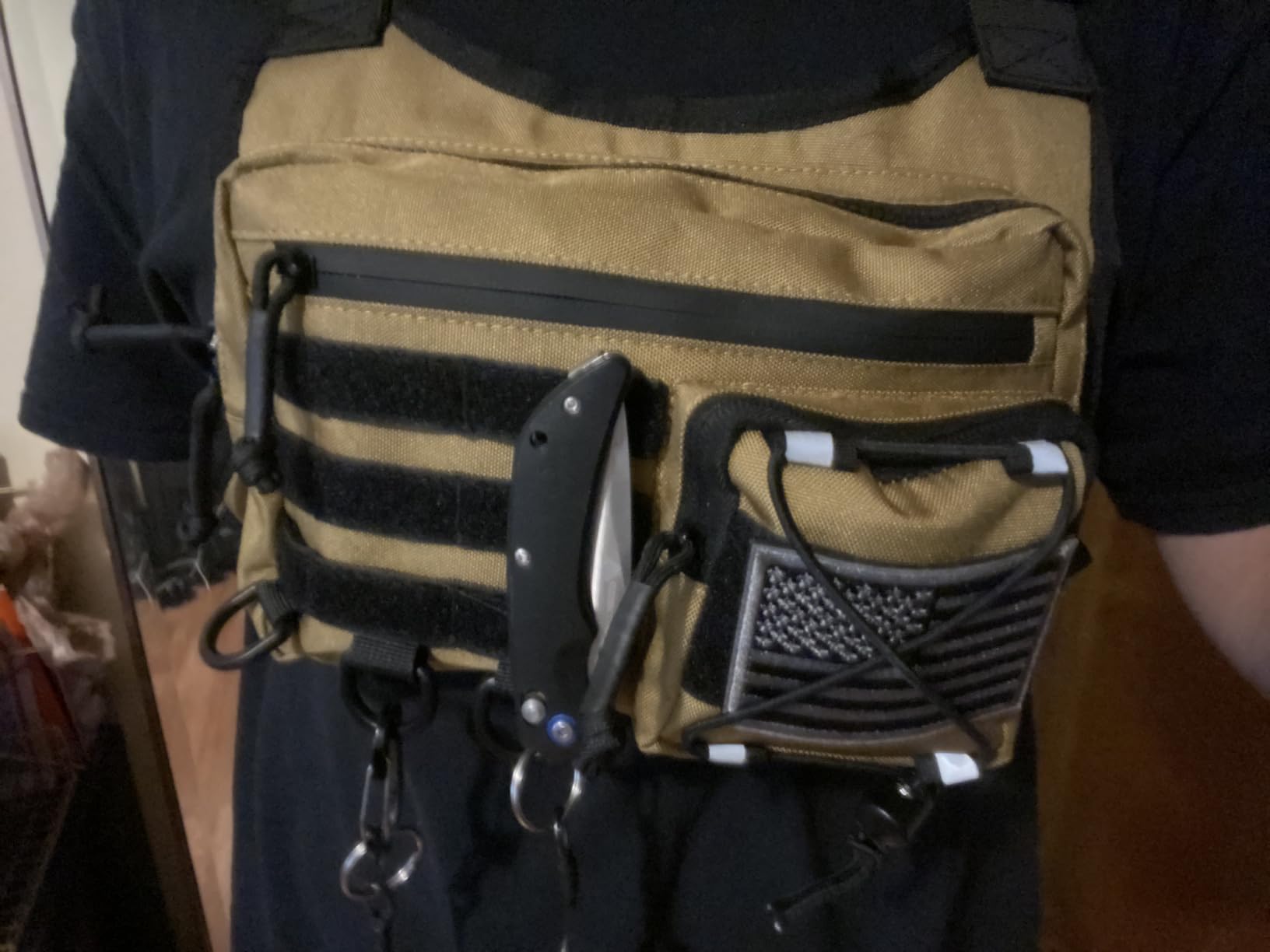 koculemi Outdoor Sports Chest Bag for Men, Chest Vest Holster Fits Most Pistols, EDC Travel Chest Pack for Running, Hiking customer photo 1