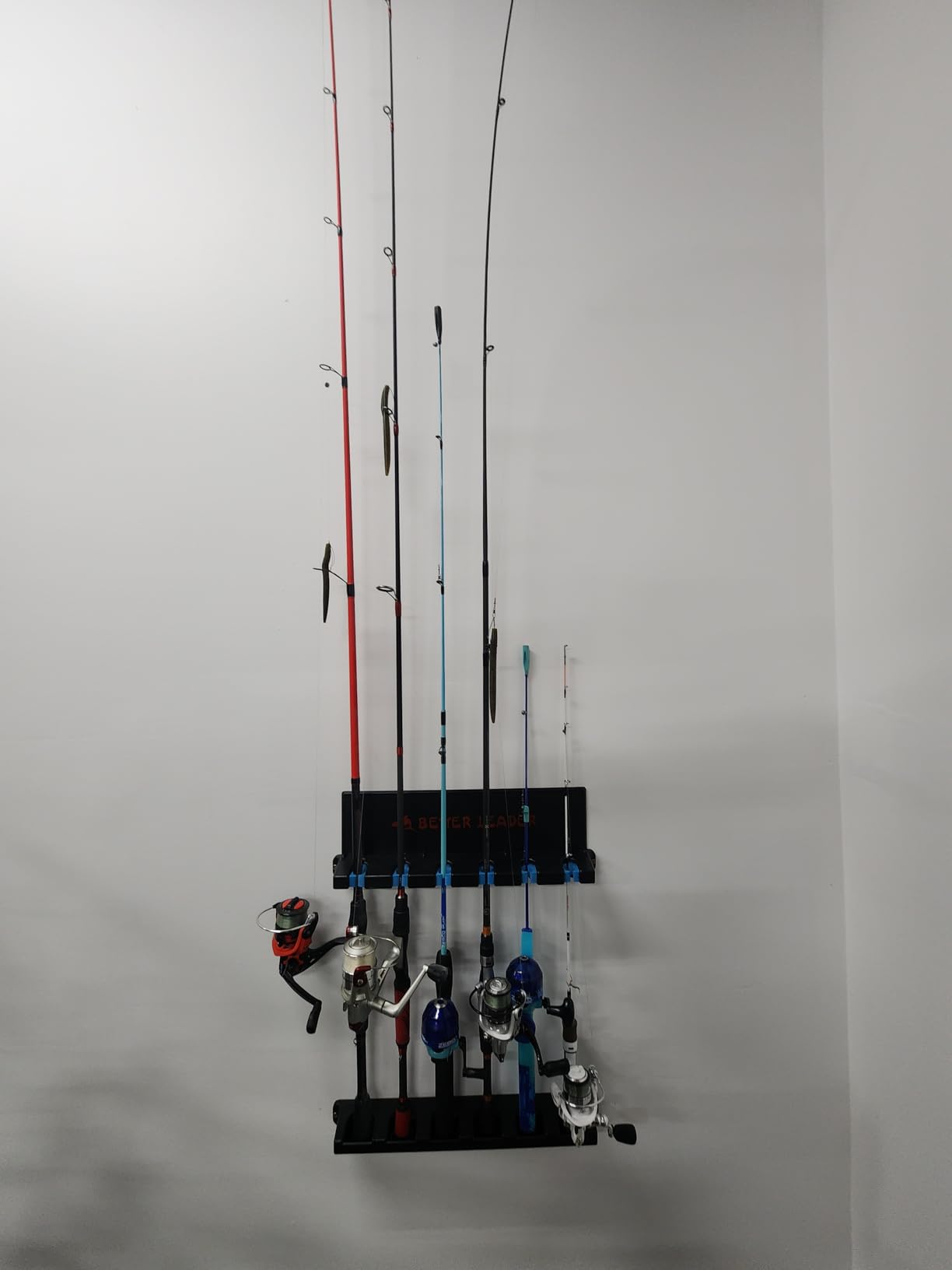 2 Pack Vertical Fishing Rod Holder for Garage, BETTER LEADER Fishing Pole Holders- Holds Up to 12 Rods or Combos, Wall Mount Fishing Pole Rack, Fits Most Rods of Diameter 3-19mm, Fishing Gifts for Men customer photo 2