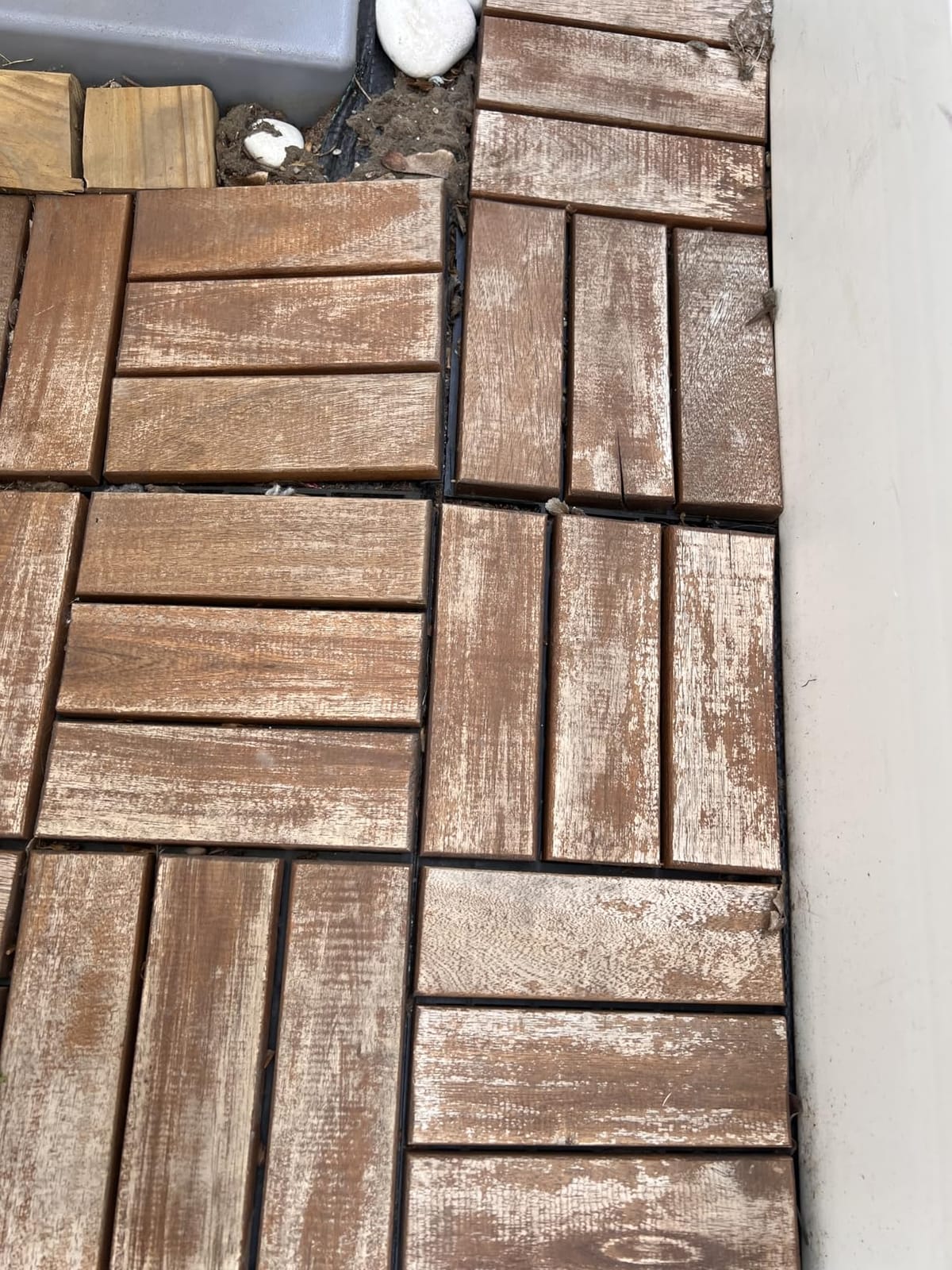 THYOI Premium Deck Tiles, 10 Pcs Patio Flooring - Golden Teak - Crossed customer photo 1