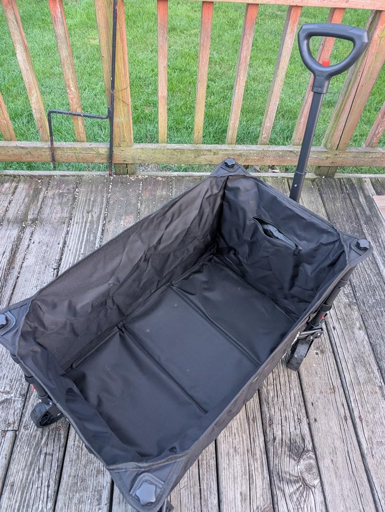 ROSONG Collapsible Wagon Cart with Wheels Foldable - Folding Utility Heavy Duty Wagons Carts for Grocery Sports Garden Shopping Camping Wheelbarrows (Black, 120L) customer photo 2