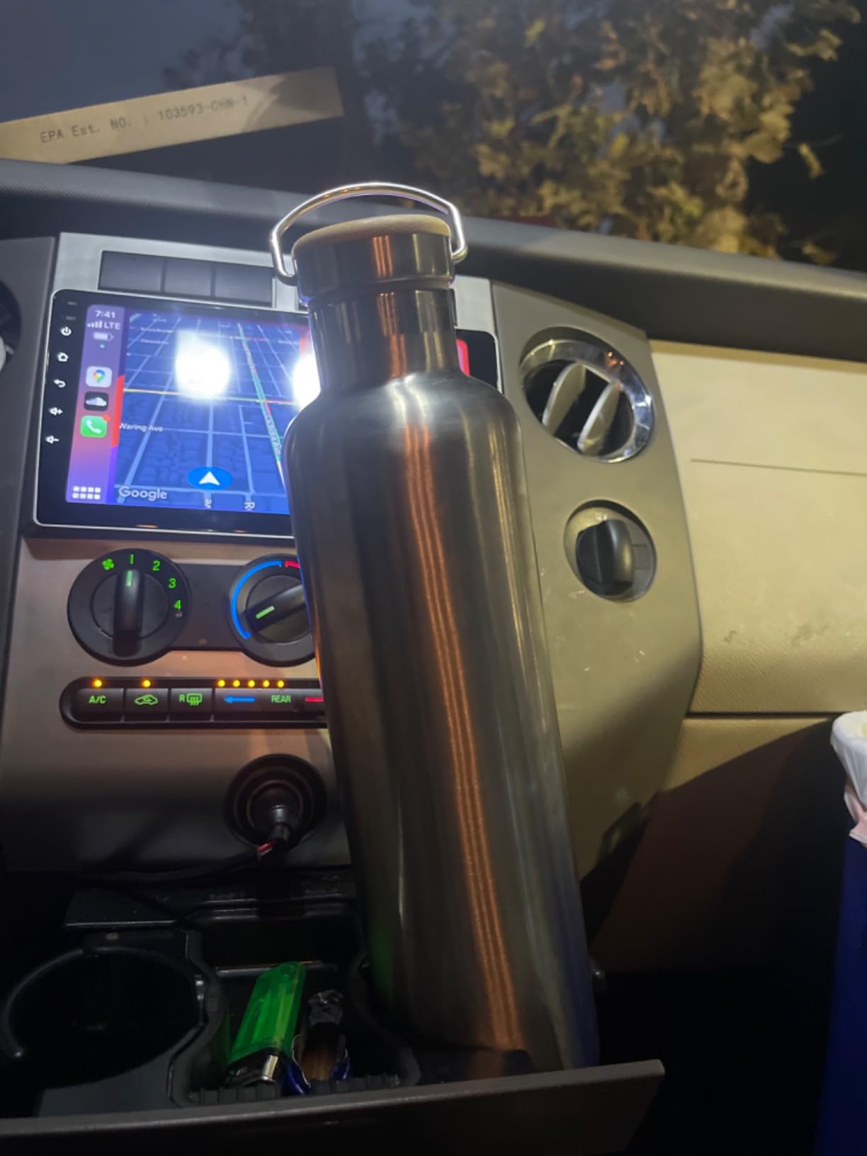 Bambaw 24 oz Stainless Steel Water Bottle, Insulated Metal Water Bottle Wide Mouth, Great for Hiking & Travel, With Handle Easy to Carry, Rust-Resistant & Durable (Aegean Blue) customer photo 1