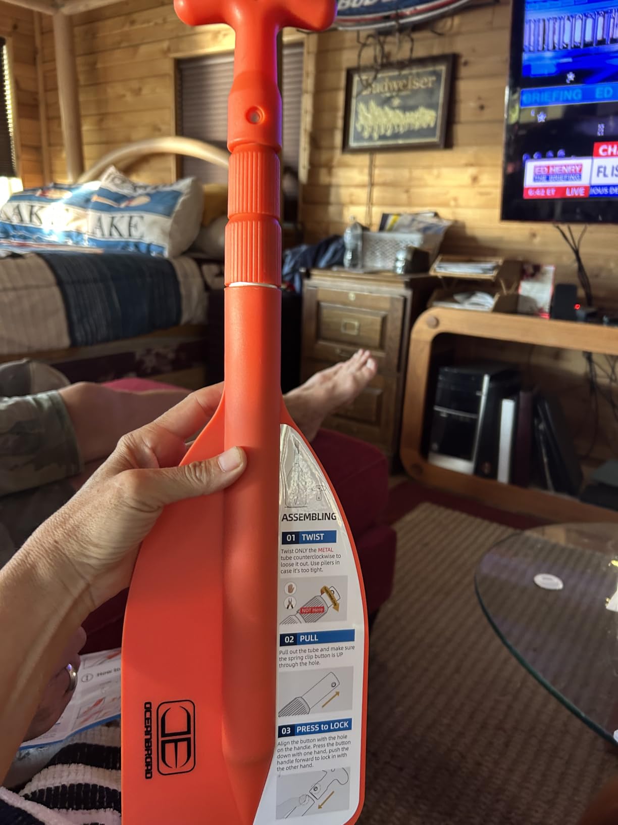 OCEANBROAD Emergency Paddle 21''-42''/26''-54'' Telescoping Boat Paddle, Canoe/Kayak Paddle, Collapsible Paddle for PWC/Boating/Pontoon/Jet Ski customer photo 1