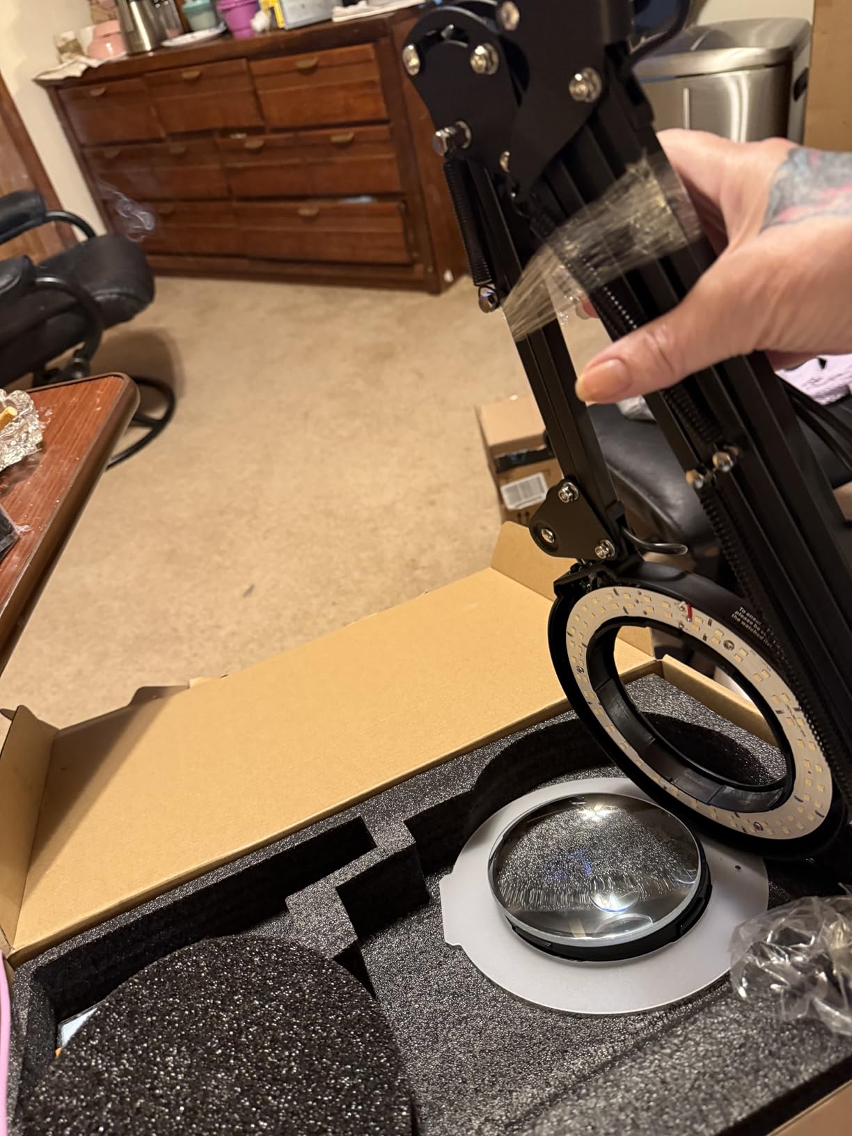 HITTI 30X & 12X Square Ultra Long Magnifying Glass with Light and Clamp customer photo 1