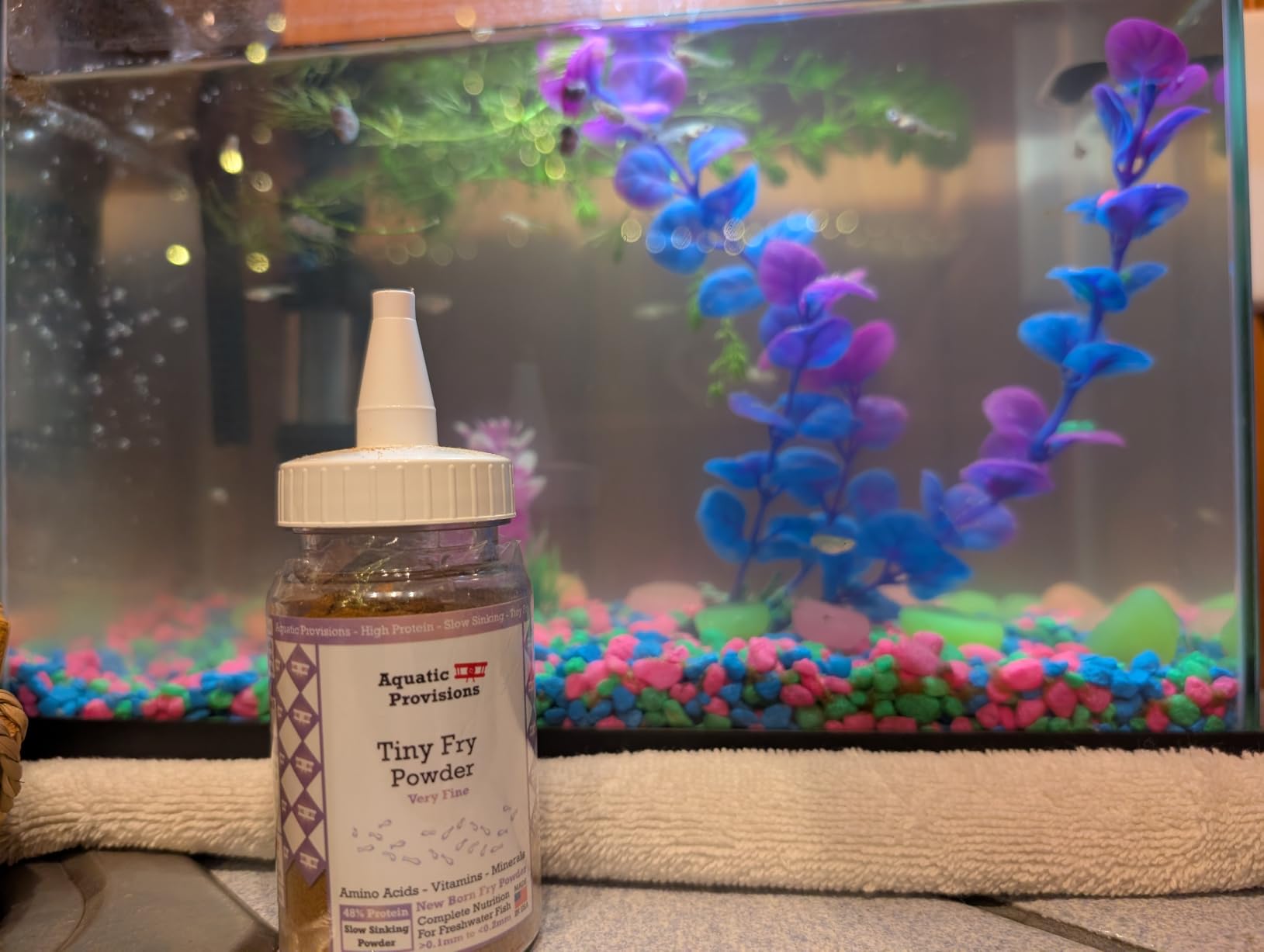 Aquatic Provisions Tiny Fry Fish Food 1.76 oz, Fine Powder for Newborn Aquarium Fish customer photo 1