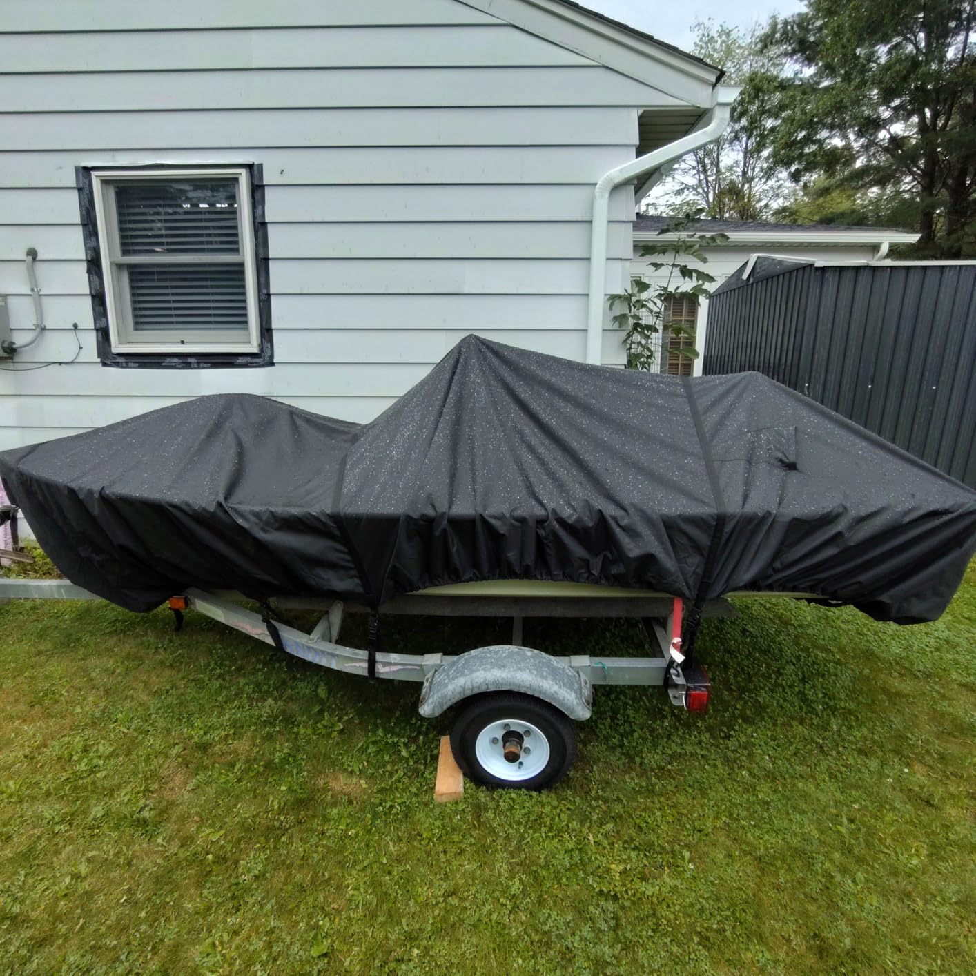 Heavy Duty 5 Layers 1200D Jon Boat Cover 12ft - 14 ft with Motor Cover customer photo 1