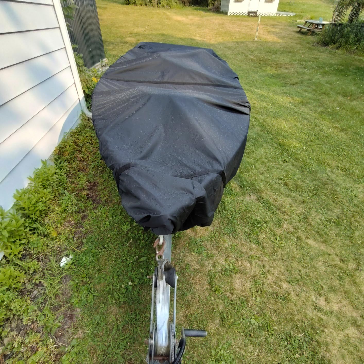 Heavy Duty 5 Layers 1200D Jon Boat Cover 12ft - 14 ft with Motor Cover customer photo 2
