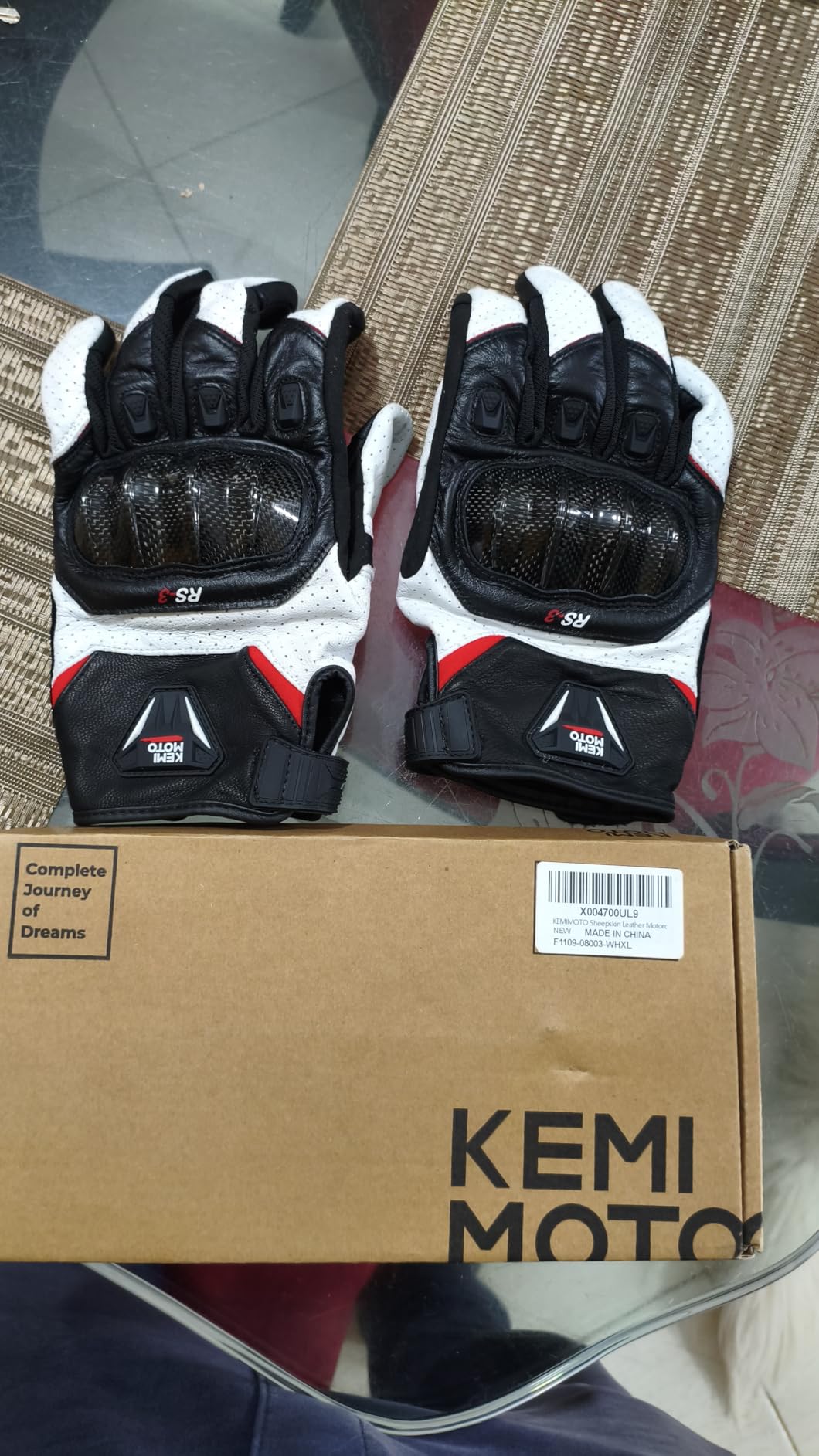 KEMIMOTO Sheepskin Leather Motorcycle Gloves for Men, Protective Motorcycle Gloves for Motocross Motorbike Dirt Bike Bicycle Racing ATV UTV customer photo 2