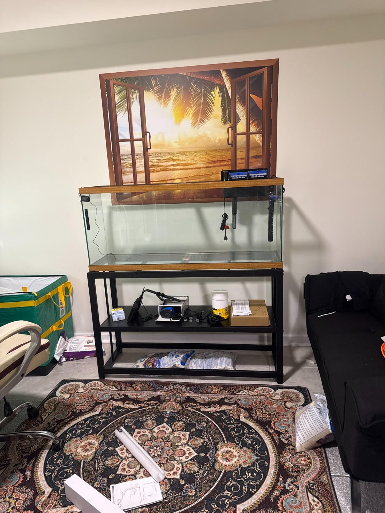 VOWNER 55-75 Gallon Fish Tank Stand, Metal Aquarium Stand, Black customer photo 1