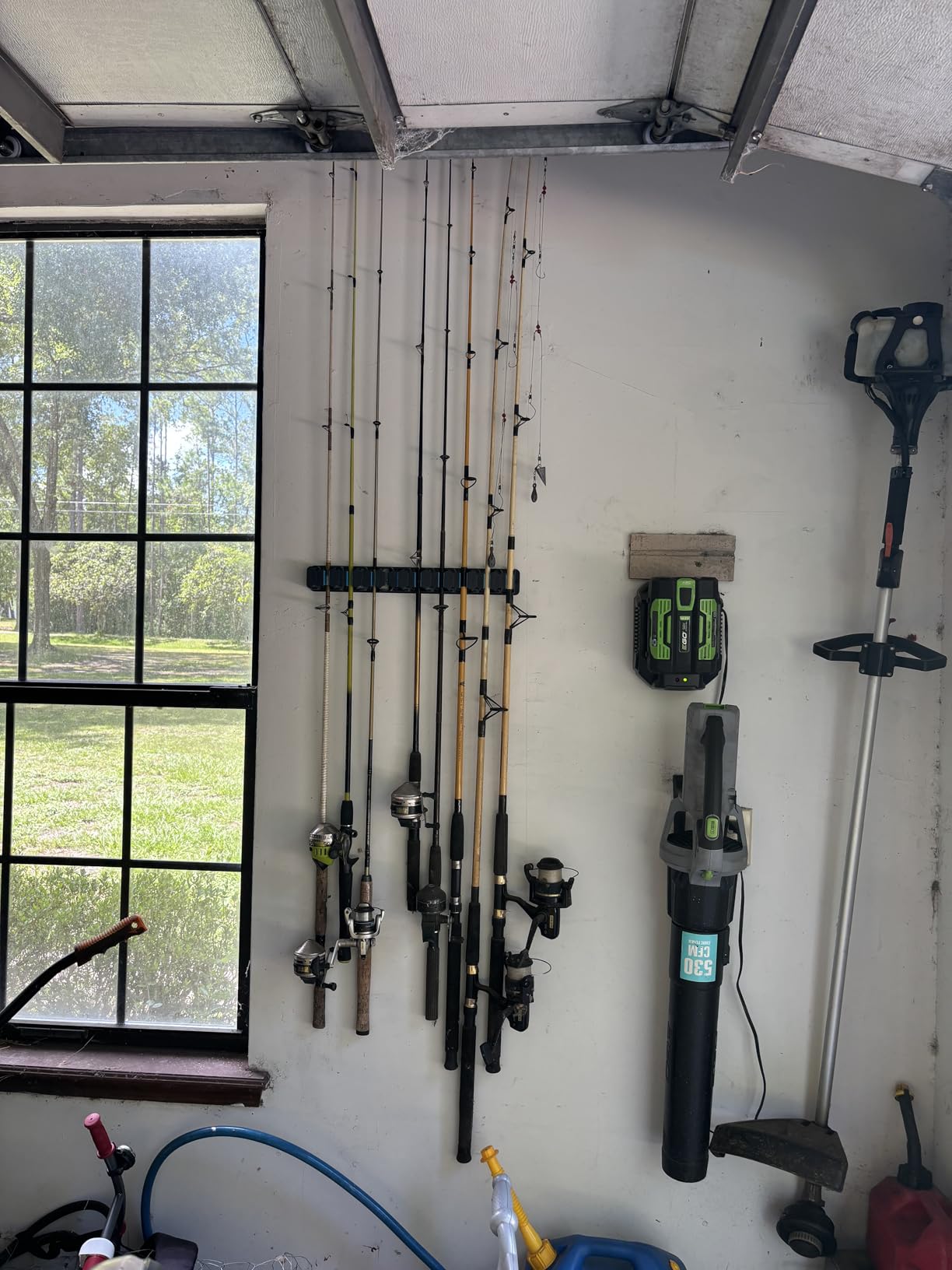 Fishing Rod Rack Holders Wall-Mounted Fishing Pole Holder & Rack, Fishing Pole Holders for Garage & Boat 6-Rod Storage Racks(Horizontal Green, 2 Pair) customer photo 1