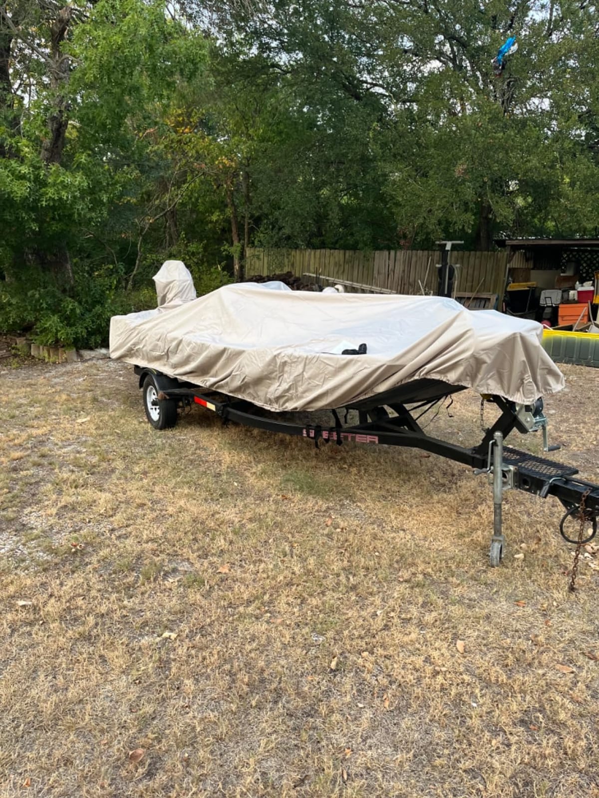 Trailerable Boat Cover 17-19ft with Outboard Motor Cover, 900D Fade Resistant Marine Canvas Waterproof Boat Covers for 17 feet 18ft 19' Foot V-Hull Bass Boat Tri-Hull Runabout Boat, Black customer photo 2