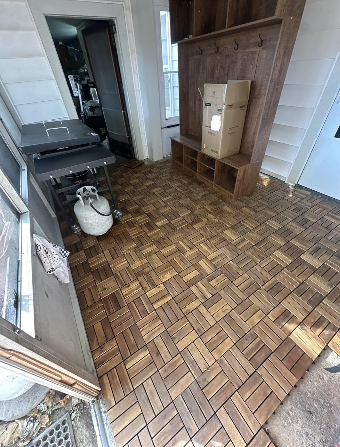 Yaheetech 54PCS Acacia Wood Deck Tiles Interlocking Patio Flooring,Wood customer photo 1