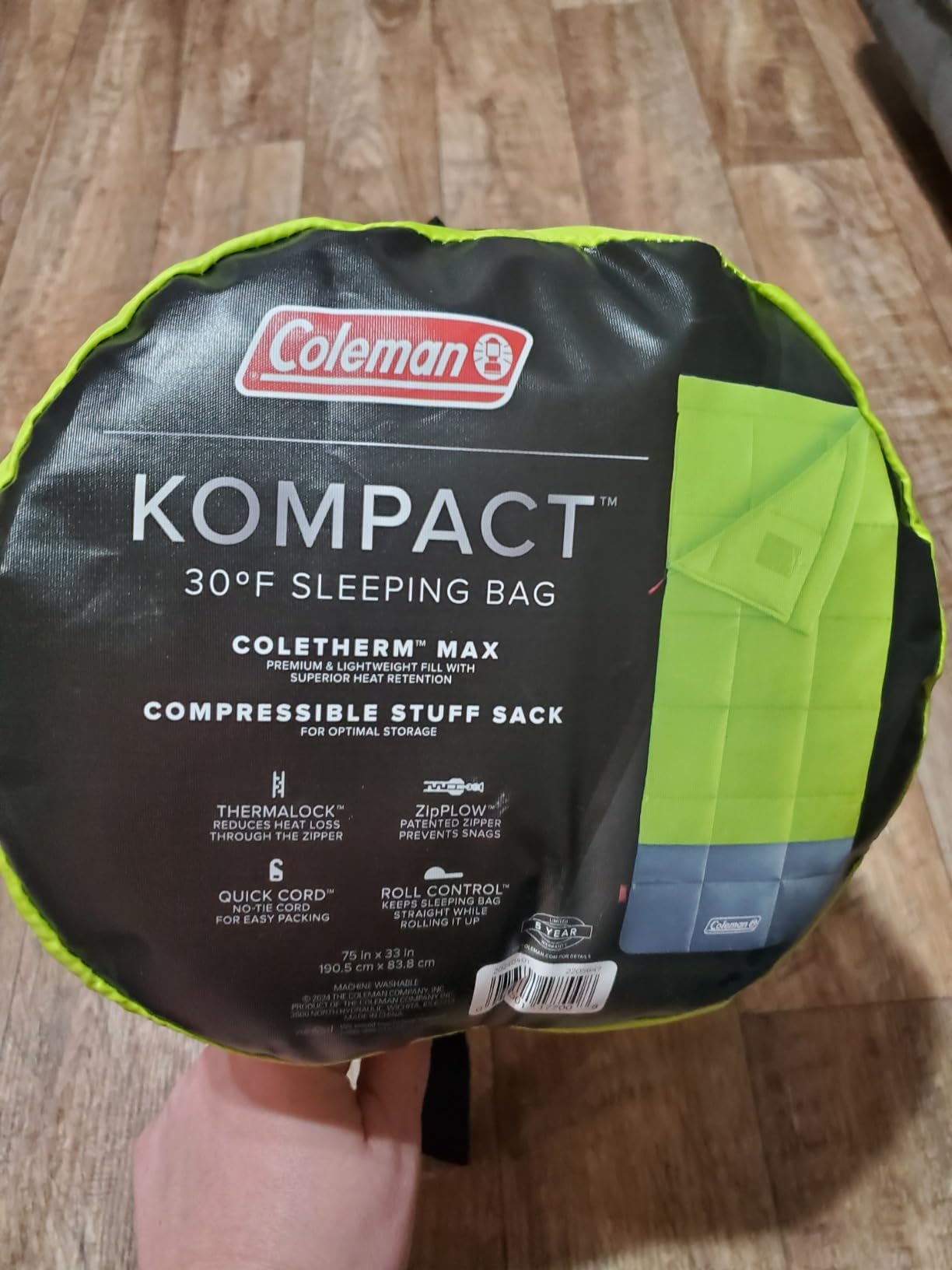 Coleman Kompact 20°F/30°F/40°F Sleeping Bag, Cool-Weather Adult Sleeping Bag with Heat Retention, Stuff Sack, & Snag-Free Zipper, Great for Camping, Sleepovers, Guests & More customer photo 1