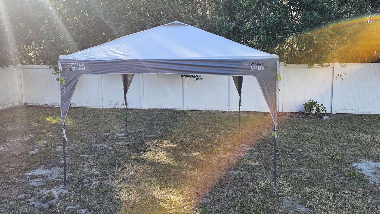CORE 10 FT x 10 FT Instant Pop Up Canopy Tent | Portable Straight Leg Outdoor Gazebo Shelter with Wheeled Carry Bag | Perfect for Camping, Beach, Picnic, Backyards, BBQ, Tailgate, Patio and Party customer photo 2