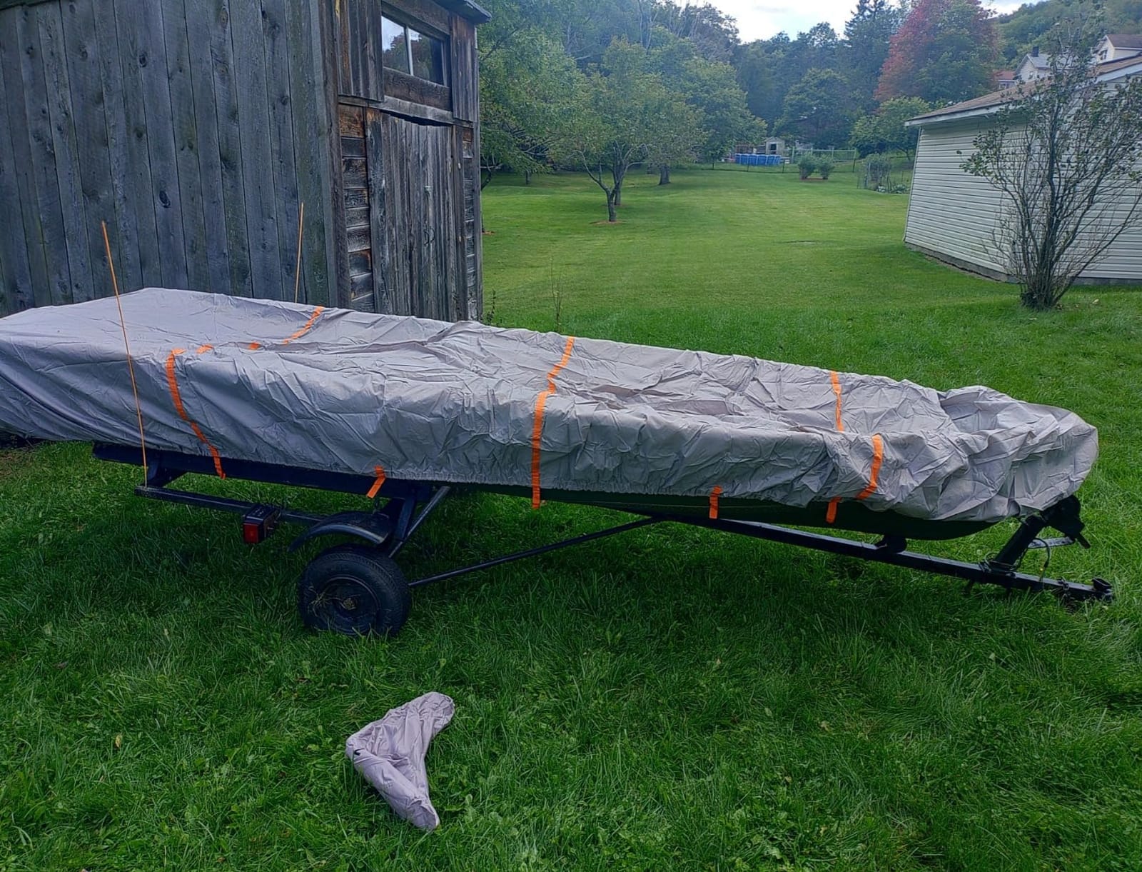 Jon Boat Cover 12ft - 14 ft 600D Waterproof Heavy Duty Boat Covers Gray customer photo 2