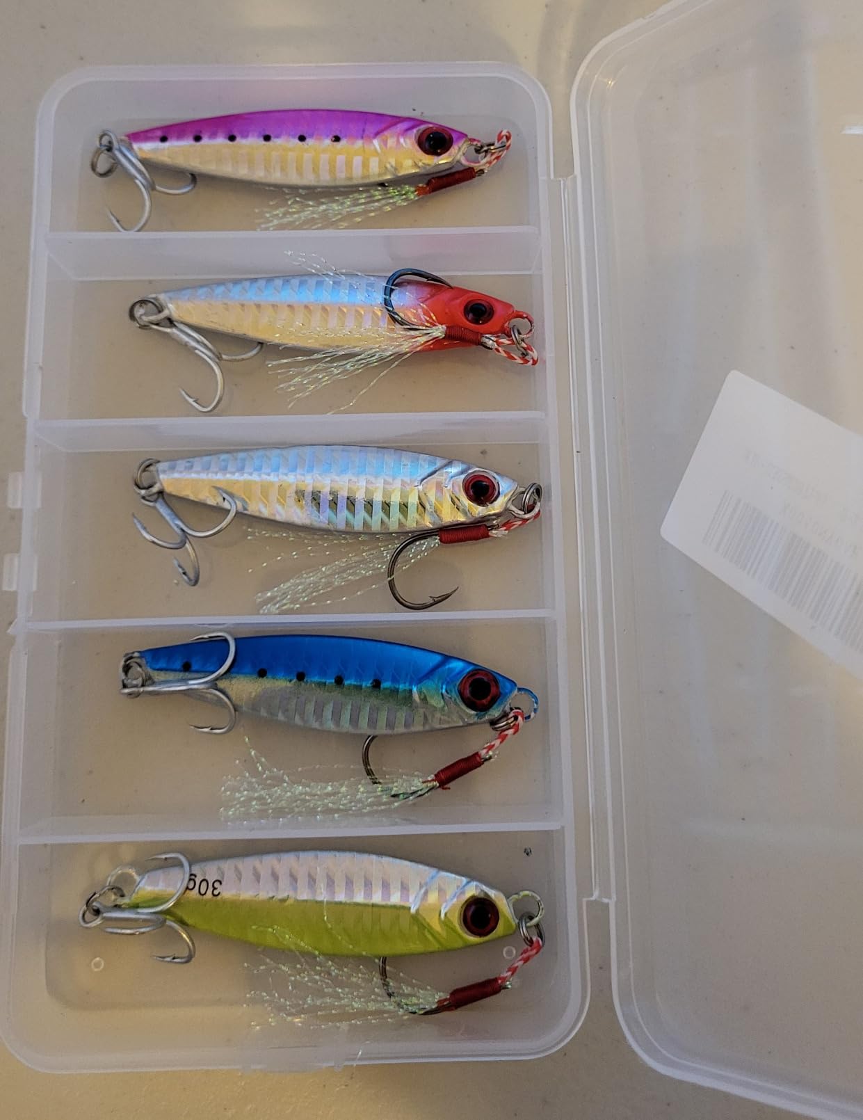 Fishing Lures Blade Bait for Bass Walleye Trout for Freshwater Saltwater Metal Hard Blade Baits Fishing Blade Lure Spoons 5PCS with Box customer photo 1