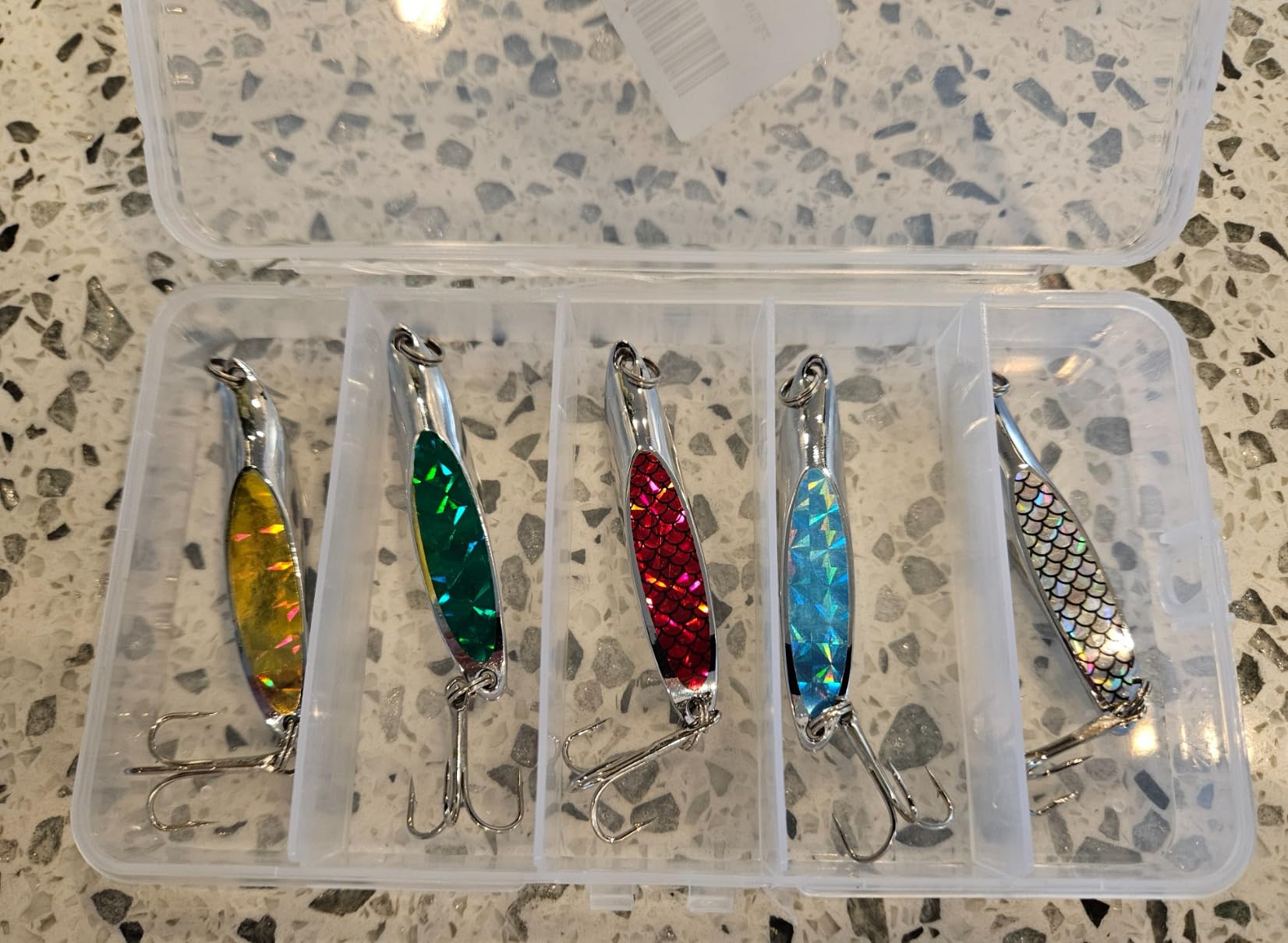 Fishing Lures Blade Bait for Bass Walleye Trout for Freshwater Saltwater Metal Hard Blade Baits Fishing Blade Lure Spoons 5PCS with Box customer photo 2