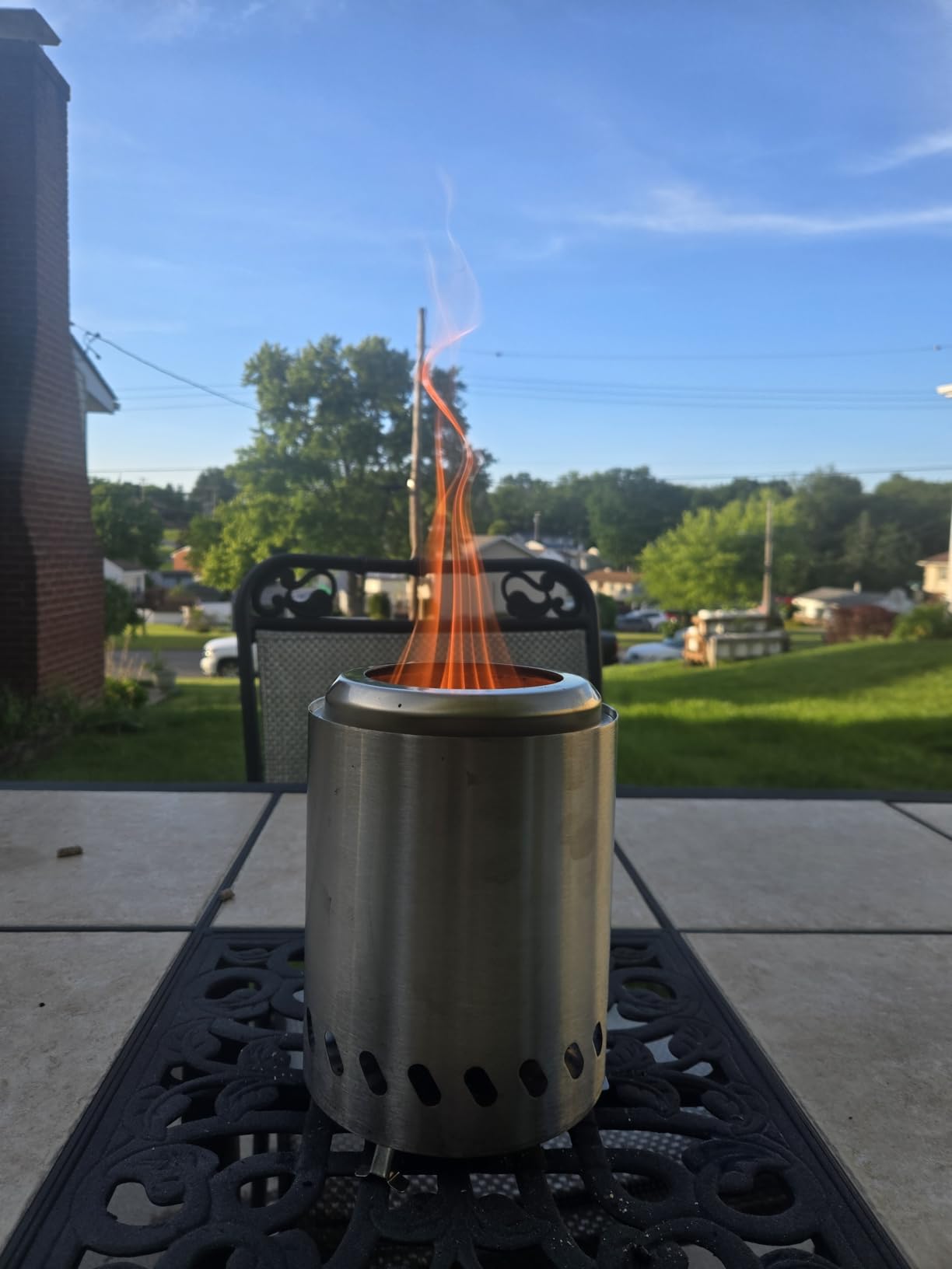 HGD Tabletop Fire Pit, Smokeless Firepit Outdoor, Mini Fire Pit for with Carry Bag for Camping Backyard Patio Garden Picnic, Silver customer photo 1