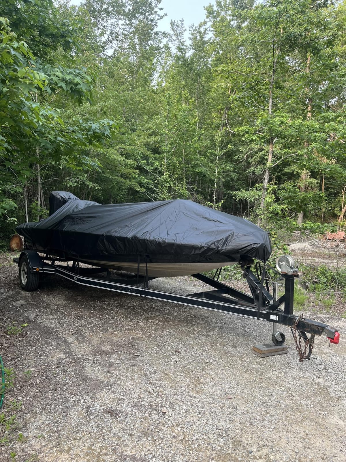 Bass Boat Cover 17-19 ft, Boat Cover with Motor Cover, Black customer photo 1