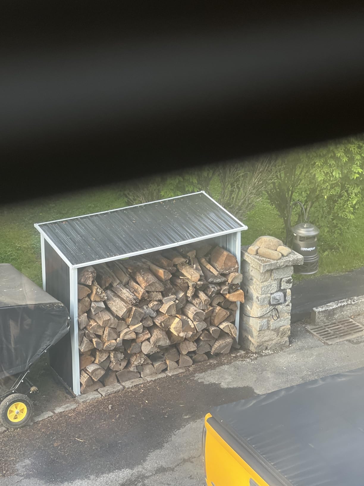 Outdoor Steel Firewood Rack, 6ft Firewood Storage Shed With Roof, Outdoor Firewood Holder with Sloped Roof for Firewoods, Pellet, or Lumber Storage customer photo 1