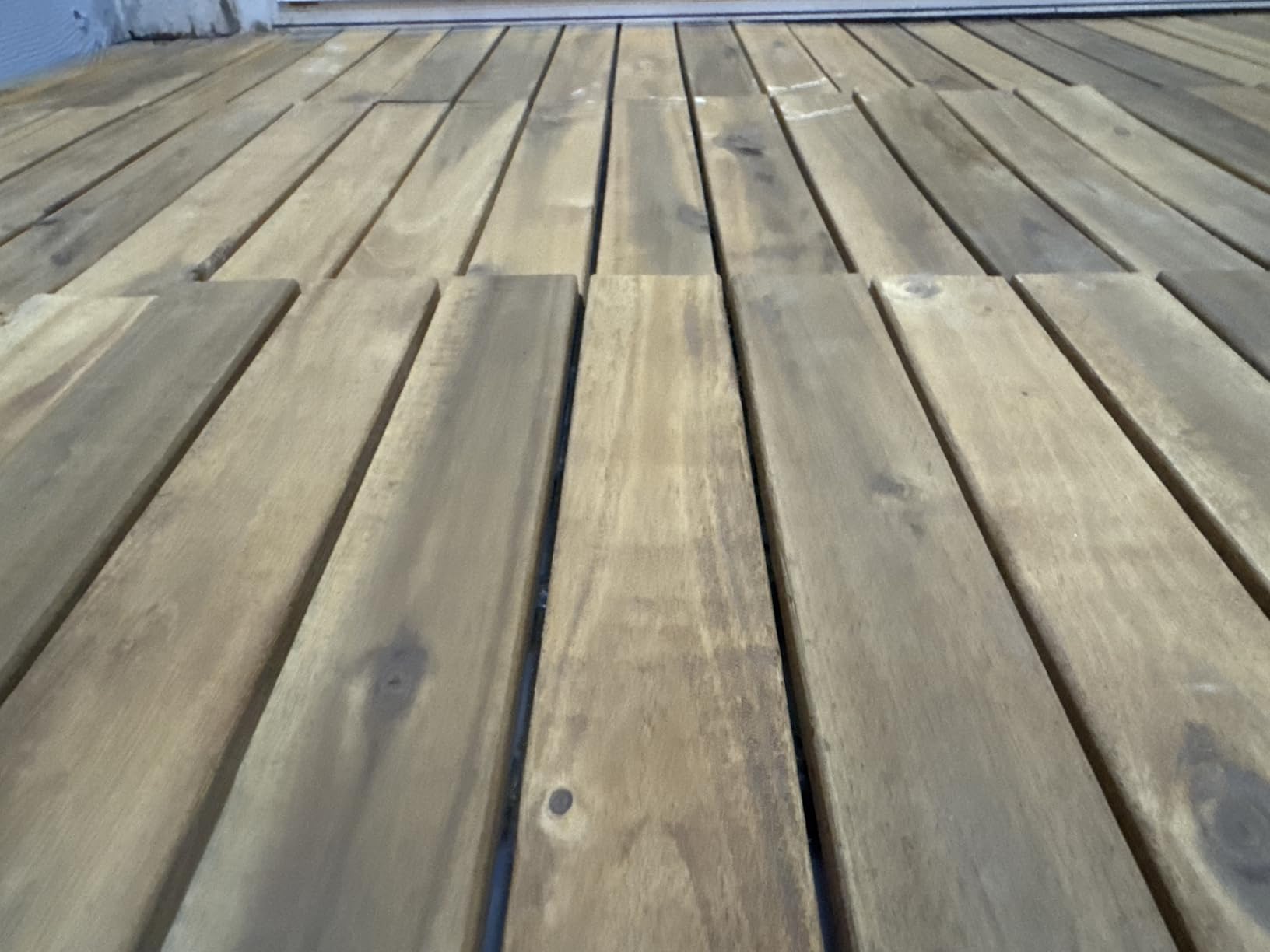 Acacia Wood Interlocking Deck Tiles, Patio & Backyard Tile, 12 in, 9 PCS customer photo 2