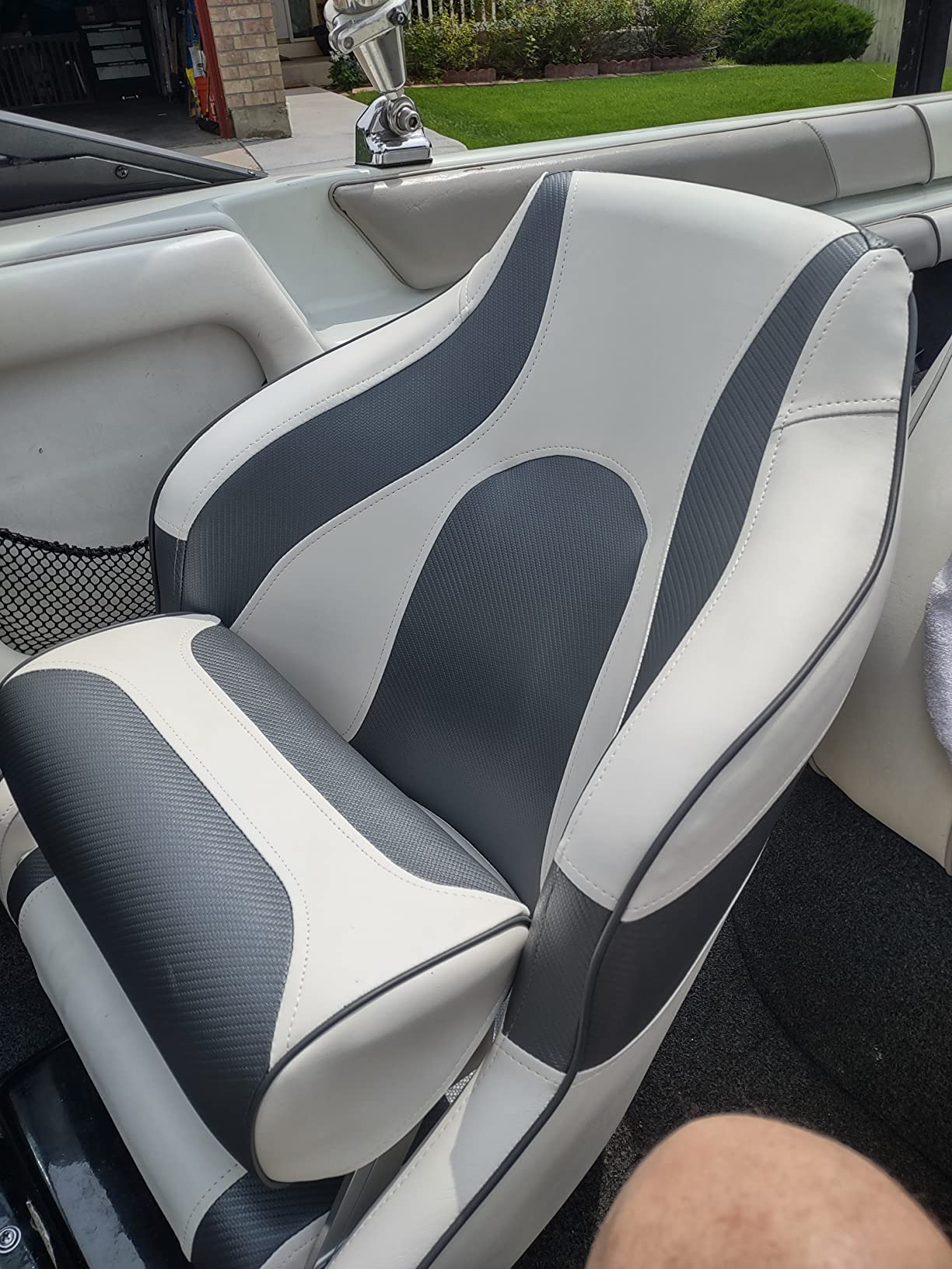 Premium Captain Bucket Seat Boat Seat Sports Flip Up Boat Seat with Boat Seat Cover customer photo 2