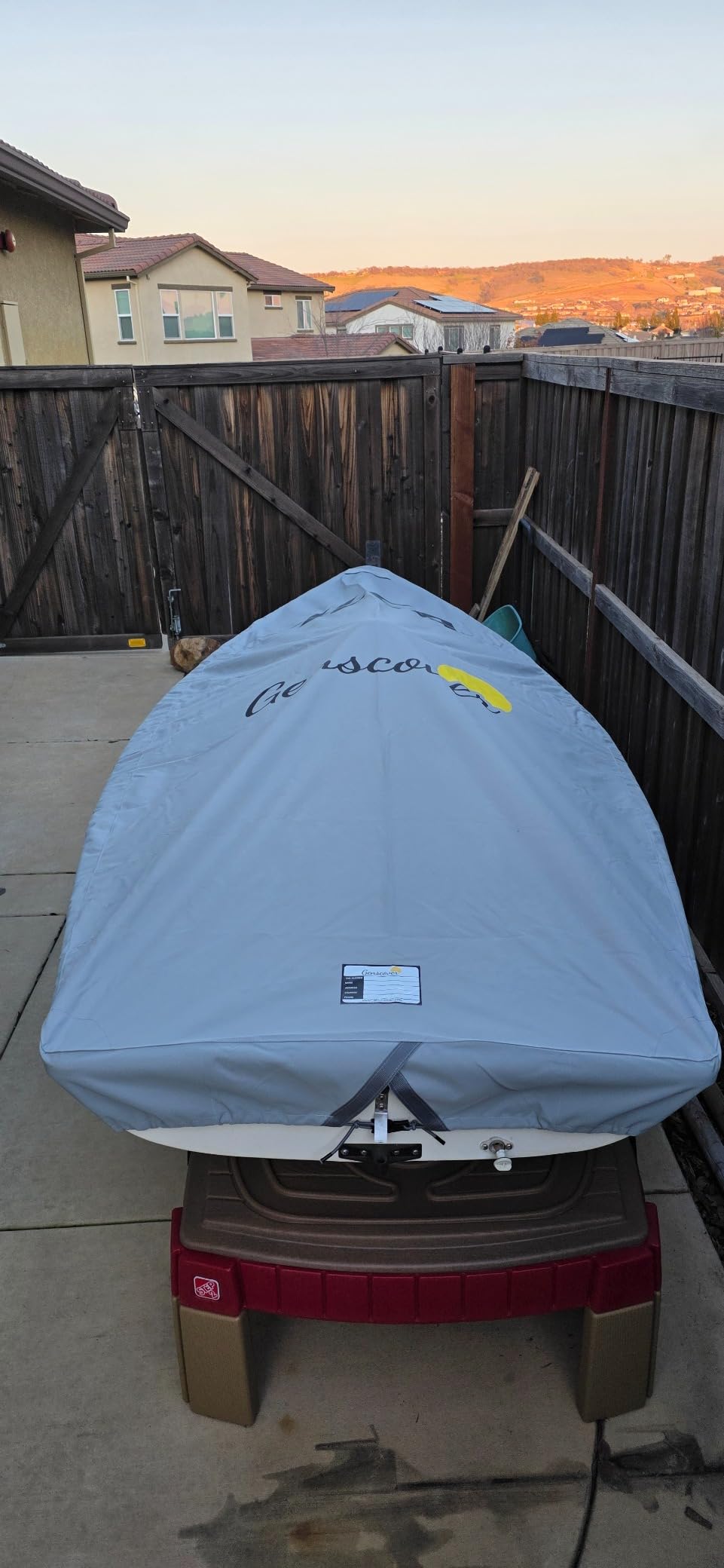 ILCA Top Cover Solution Dyed Breathable 600D Waterproof Straps | PUcoated breathable marine canvas fits competition boat, prevents moisture buildup. customer photo 1
