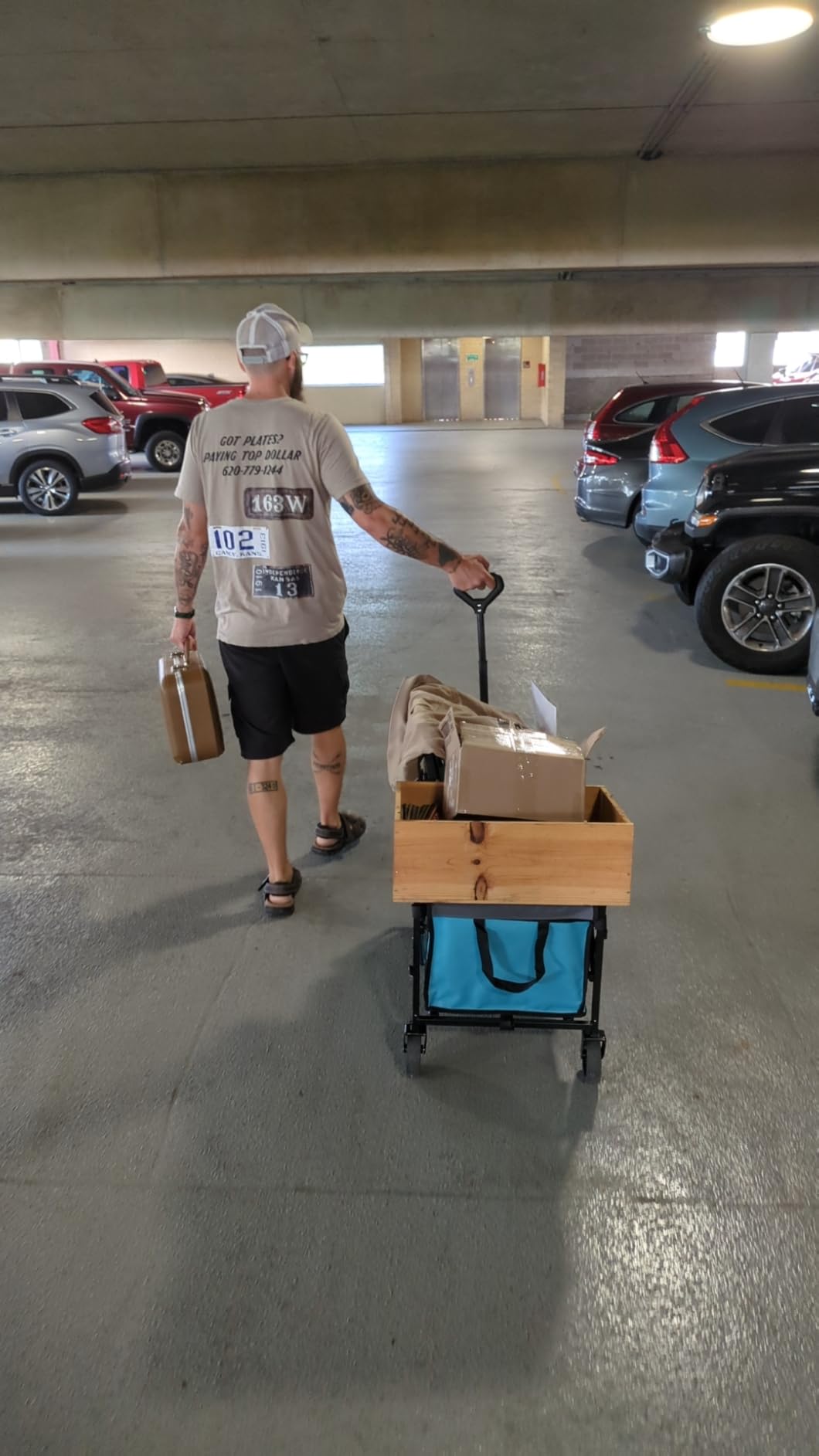 HIKEMOON 34'' Extra Long Folding Portable Wagon Cart, 120L 360LBS Black customer photo 2