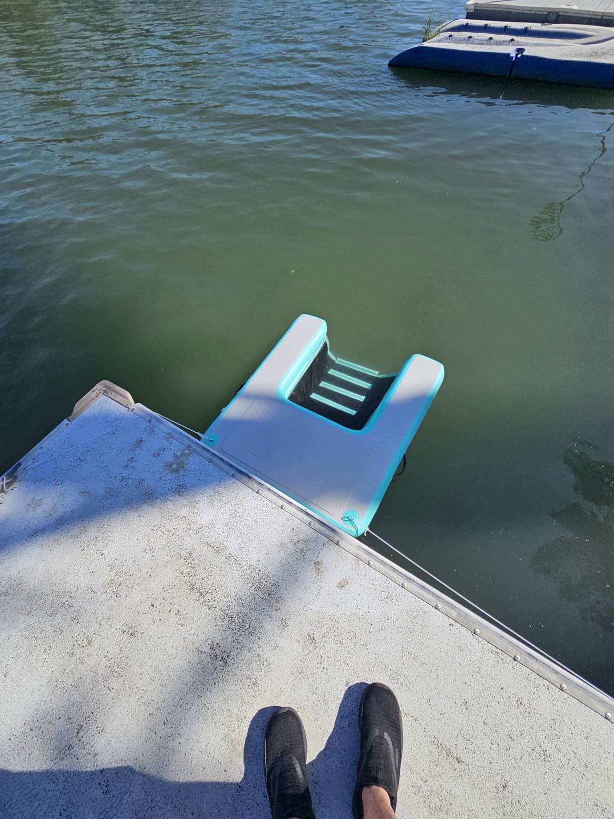 Inflatable Large Dog Water Ramp Float Floating Ramp-Swimming Pets Up to 200 Pounds Large Dogs-Inflatable Stairs for Boats, Docks, with Pump/Rope/Repair Kit - PVC Anti-Slip Fabric customer photo 2