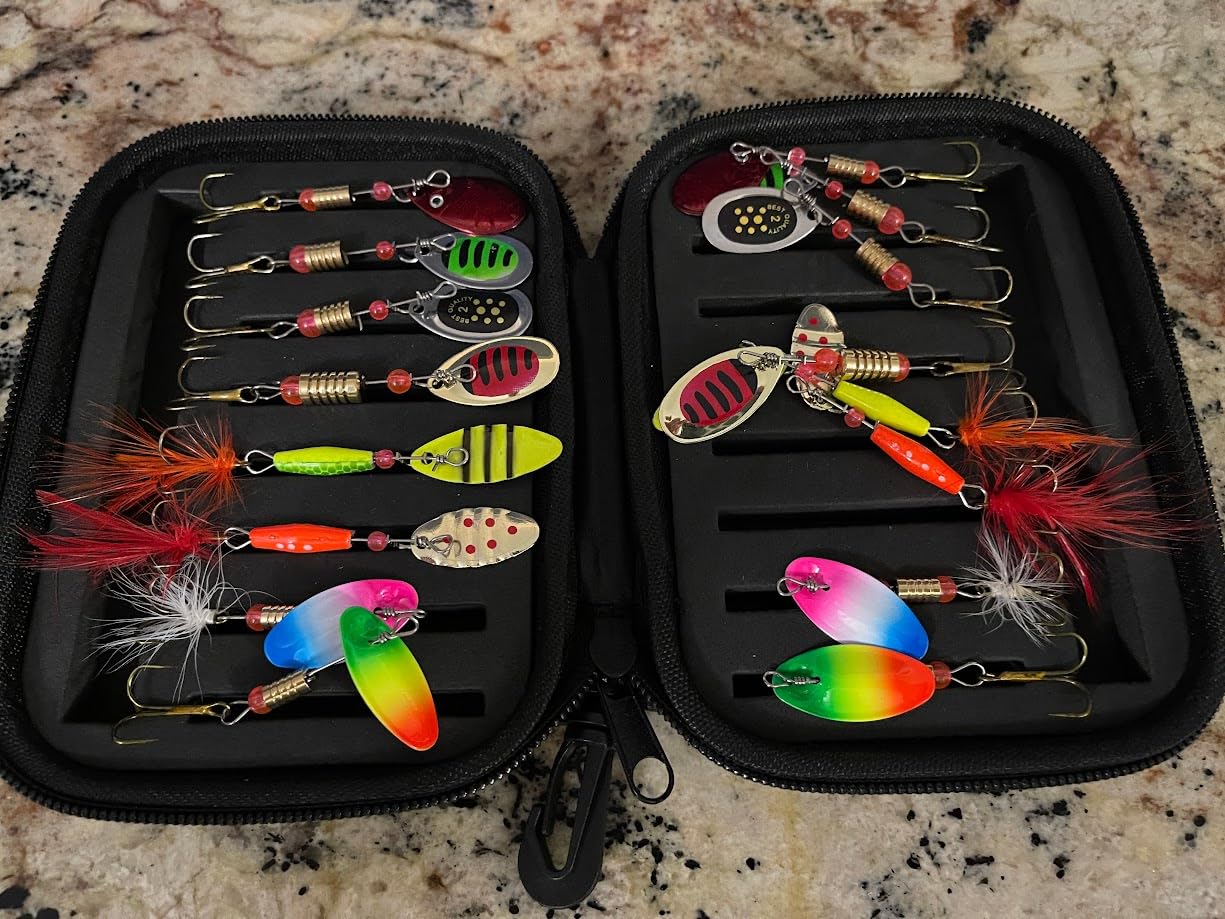 16pcs Rooster Tail Fishing Lures, Spinner Baits Trout Lures Kit customer photo 1