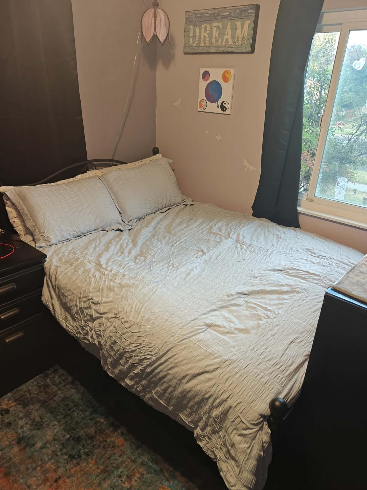 Quataly Cooling Comforter Set with Sheets&Pillowcases,Cooling Blanket for Hot Sleeper Cold ice Double Side Grey Bed Set Queen Size 4pcs(Comforter+Fitted Sheets+2Pillowcases) customer photo 2