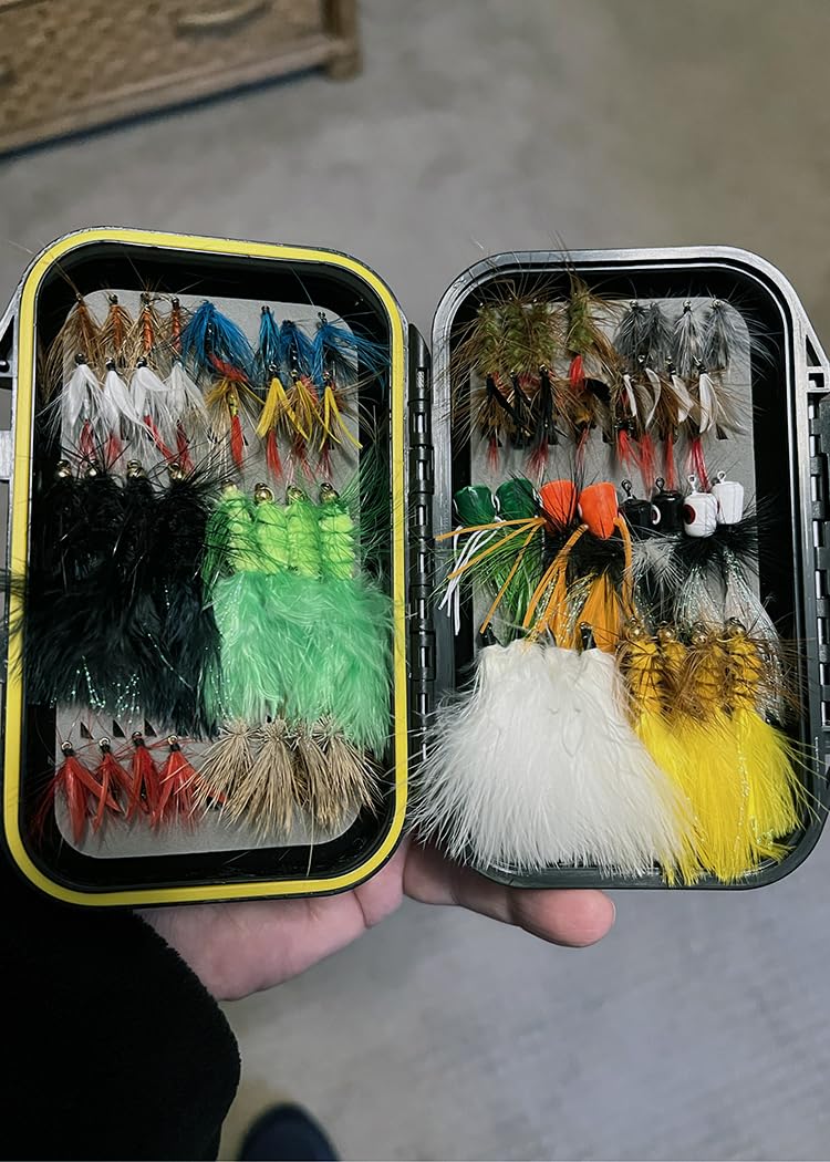 64/108pcs Fly Fishing Flies Assortment Kit for Trout Bass with Box customer photo 1