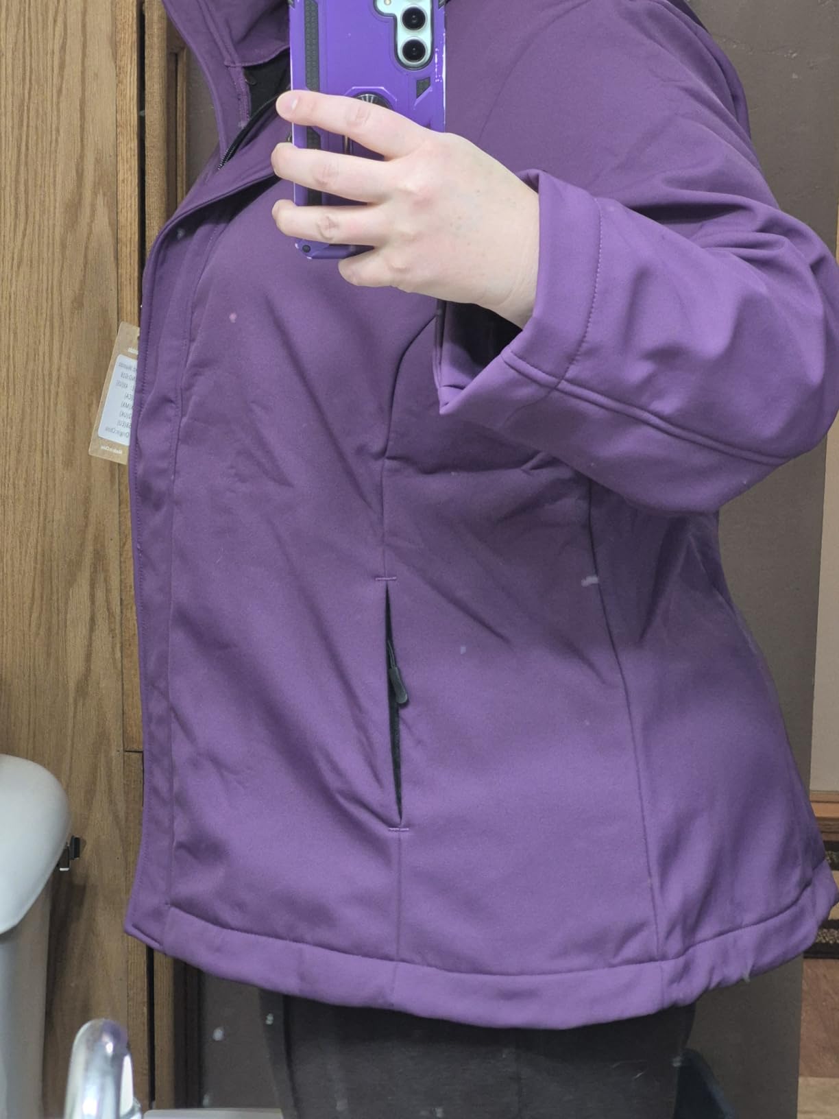 wantdo Women's Plus Size Softshell Jackets Hooded Fleece Lined Windbreaker customer photo 1