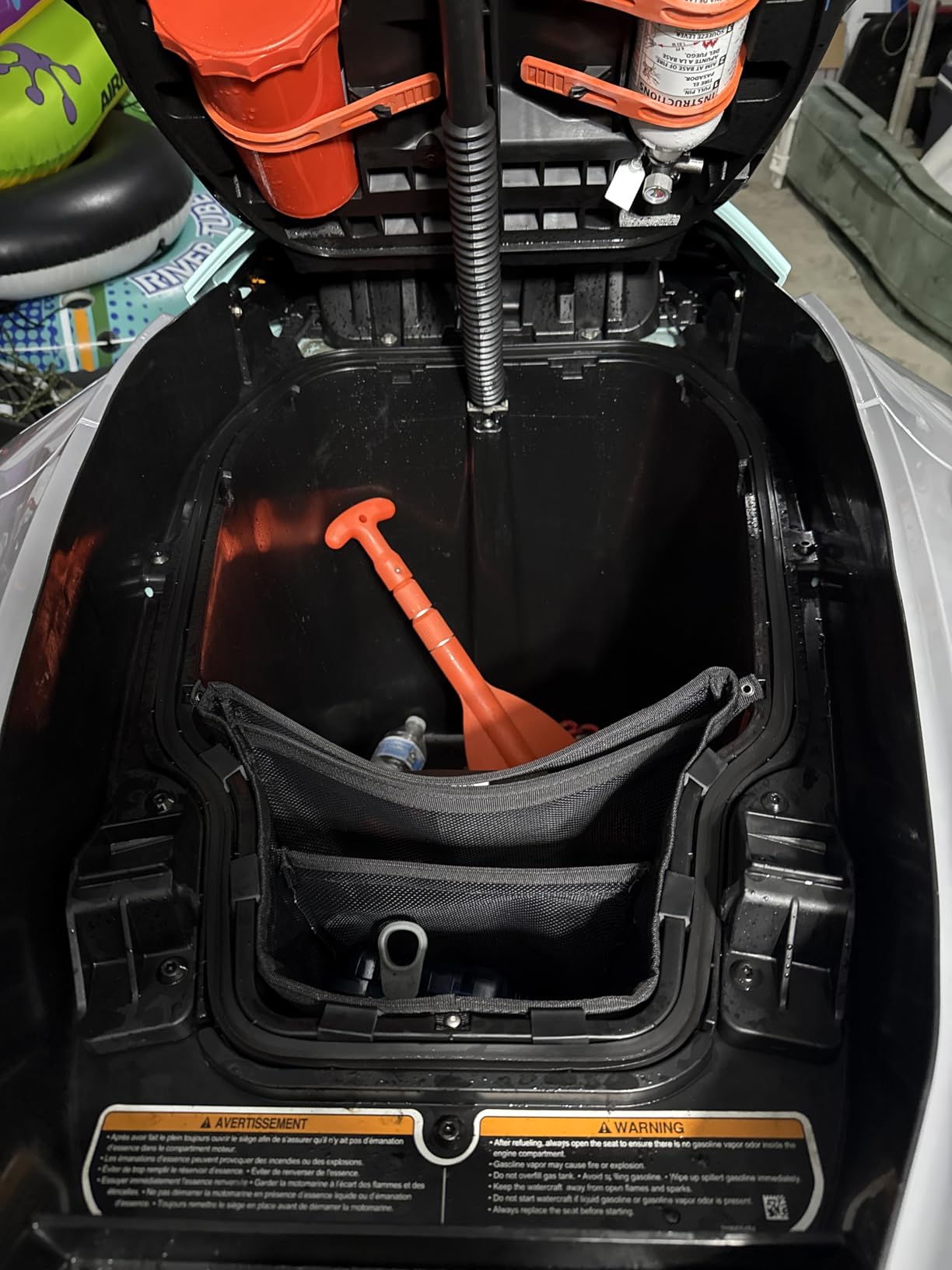 KEMIMOTO Jet Ski Organizer Bag - 3-Layer Mesh Nylon Storage Bag Boat Accessories Marine Collapsible Bag Fishing Boat Essentials Ski Storage for Tools Gear & Accessories Easy to Install & Remove customer photo 2