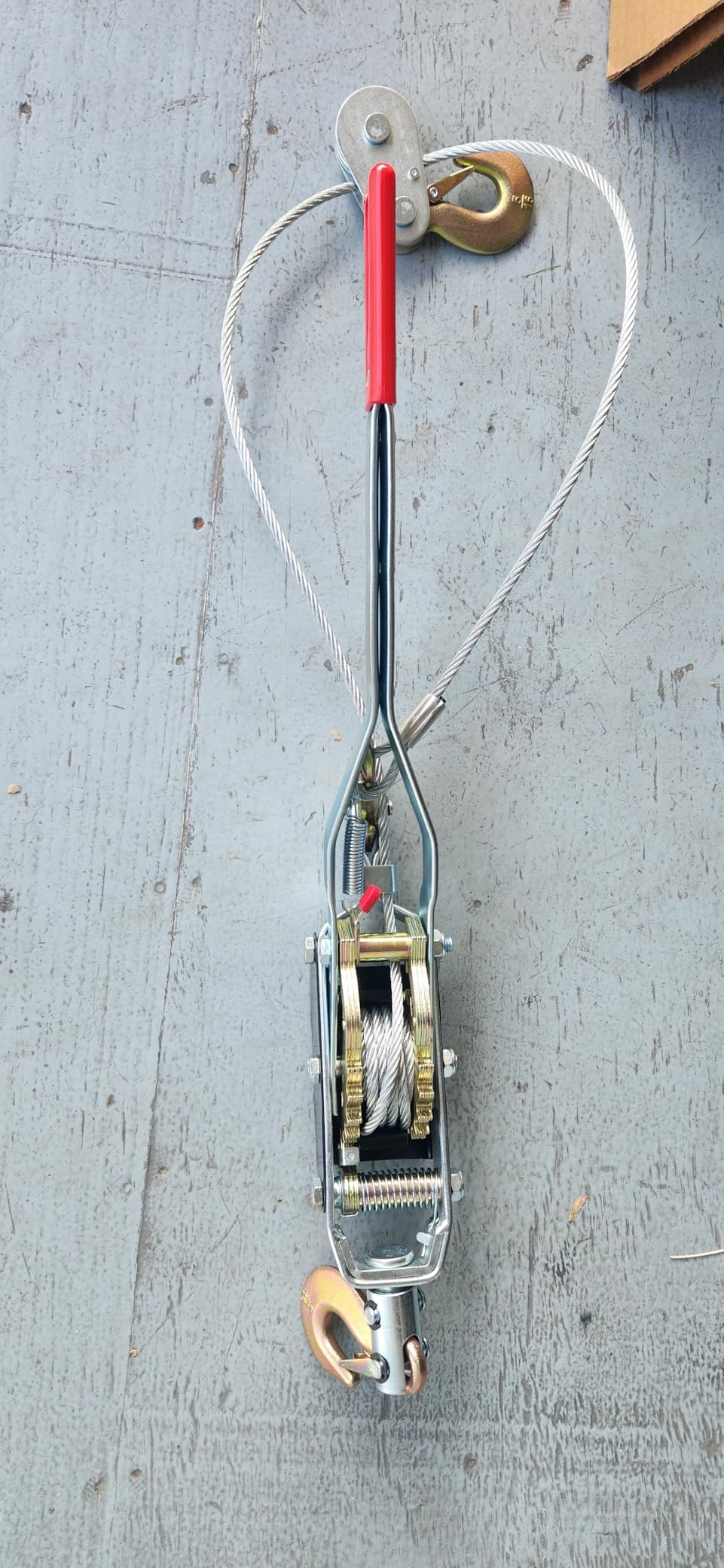 Come Along Winch 5 Ton (11,023 lbs) Manual Cable Puller, Heavy Duty Power Puller with Dual Gear, 10 ft Steel Cable, 3 Hooks - Hand Winch for Vehicle Recovery, Fence Stretching customer photo 1