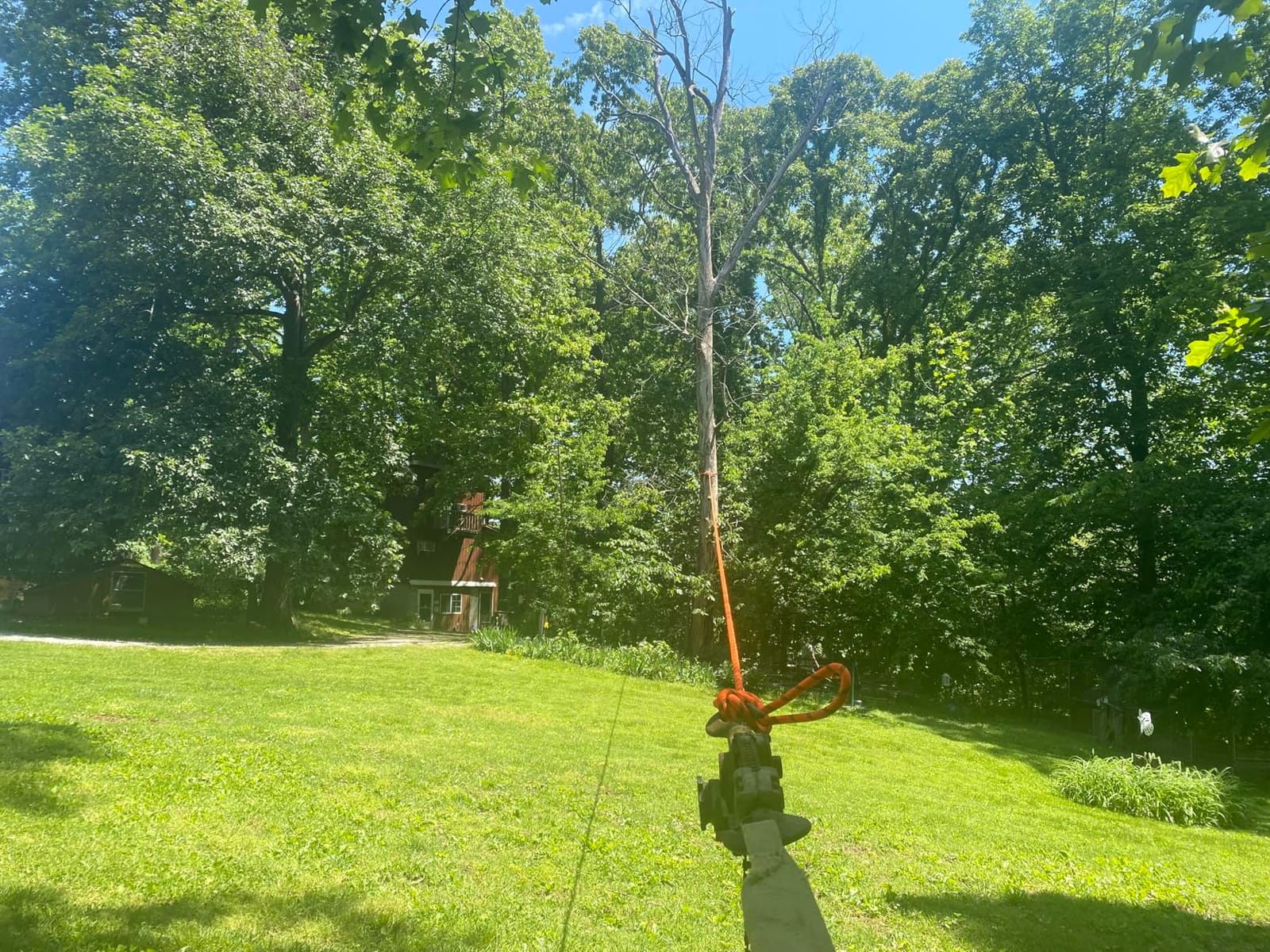 Double Braided Arborist Rigging Rope - 3/4 in X 120 ft 48 Strands Rappelling Outdoor Pulling Heavy Duty Polyester Bull Rope for Swing Tree Work Camping Rescue Hiking Logging - Orange customer photo 1