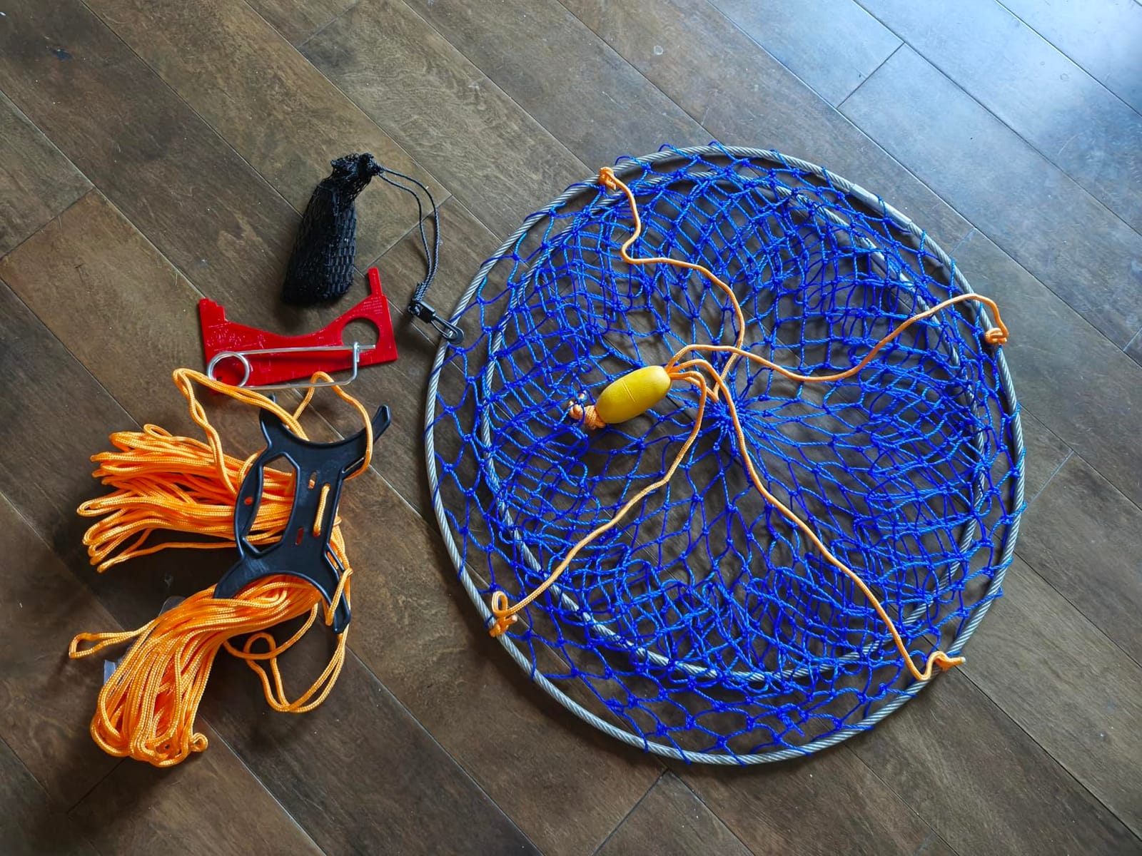 Stainless Collapsible Crab Net with 100ft Rope, Bait Bag, Clip & Ruler – 6 Pieces Portable Crab Trap for Easy Storage – Durable Grid Design for Dock & Pier Crabbing customer photo 2