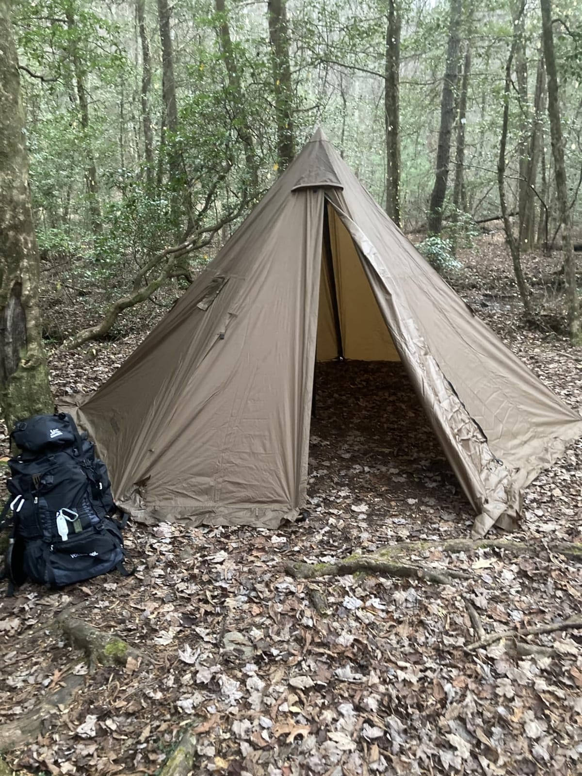 Hot Tent with Stove Jack, 2-4 Person 4 Season Tipi Tent for Camping customer photo 2