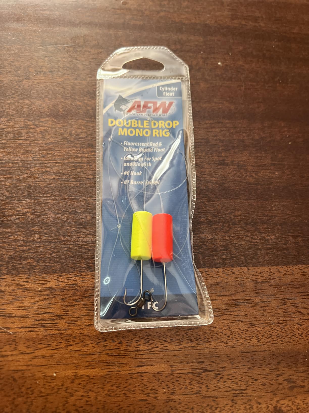 AFW Double Drop Mono Rig – 45 lb Clear Mono Line with Fluorescent Red & Yellow Floats, #6 Plated Hooks & #7 Barrel Swivel – Surf Fishing Rig for Spot, Kingfish & Bottom Species customer photo 2
