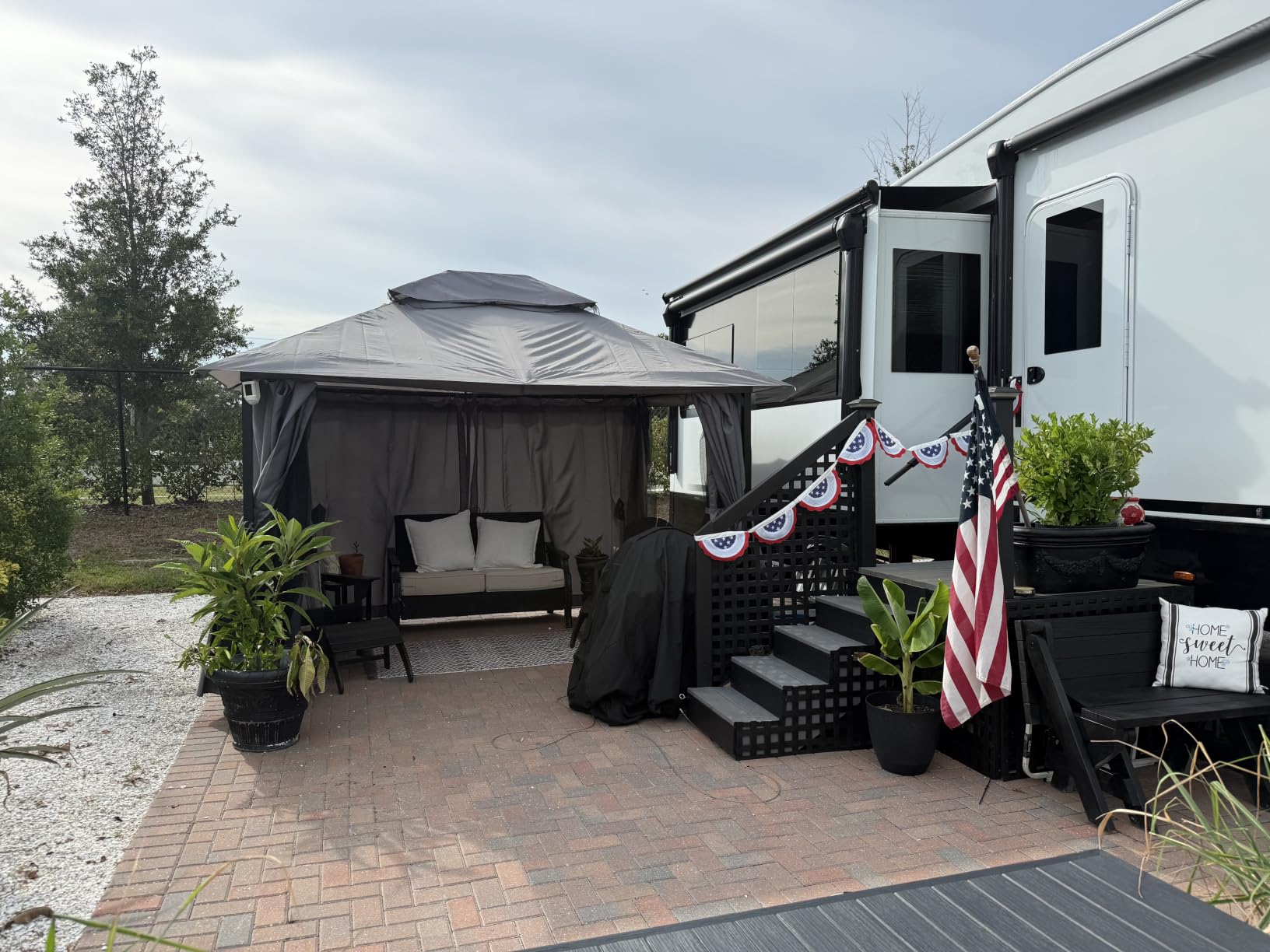 Aoxun 10x12 Gazebo Canopy with Steel Frame, Double Roof customer photo 2