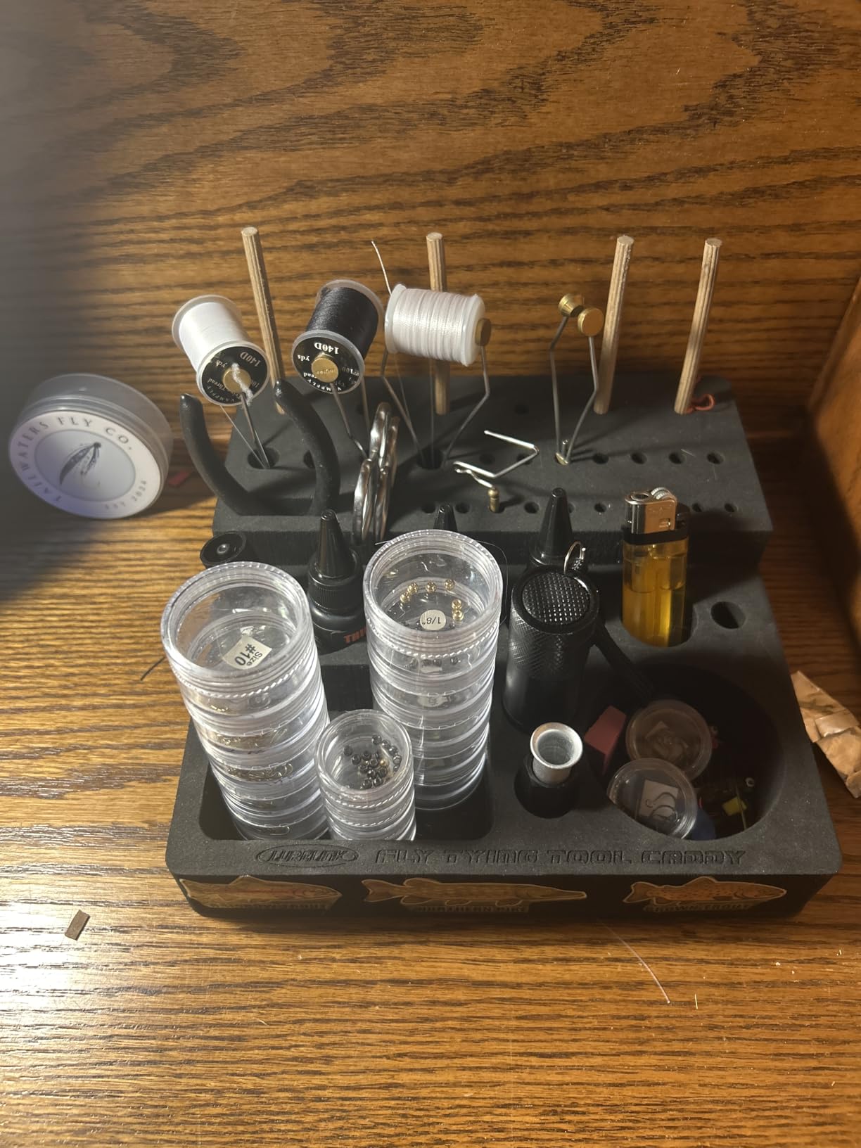 Fly Tying Tool Caddy Organizer-Essential for Fly Tying Stations & Fishing Tool Organizer, Holds 20 Thread Spools with 10 Accessory Boxes customer photo 2