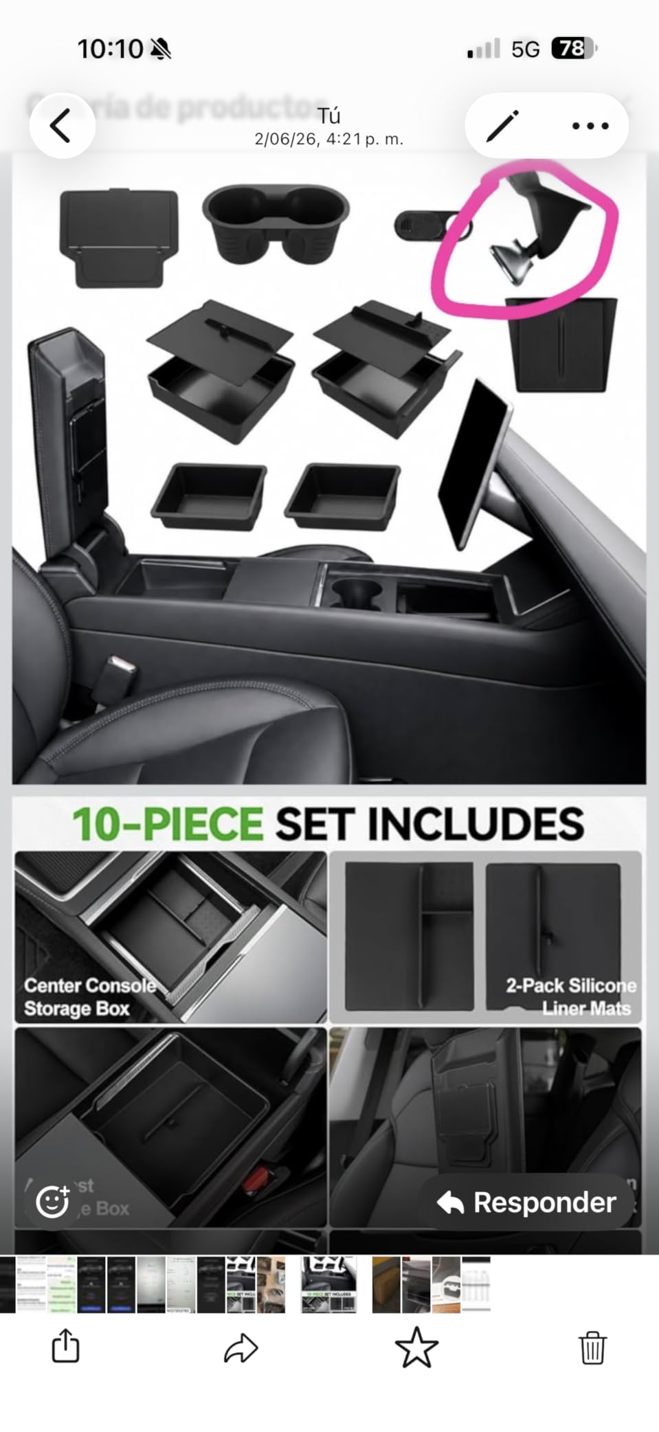 Center Console Organizer for 2025 2026 Tesla Model Y Juniper customer photo 2