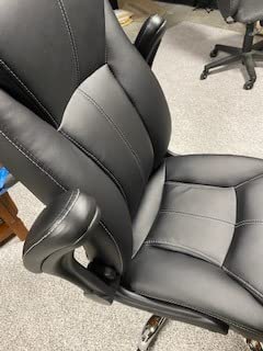 Big and Tall Office Chair for Heavy People, 400LBS High Back Extra Wide Executive PU Leather Office Chair with Flip-Up Armrests, Quiet Rubber Wheels, Comfortable Home Office Desk Chair (White) customer photo 1