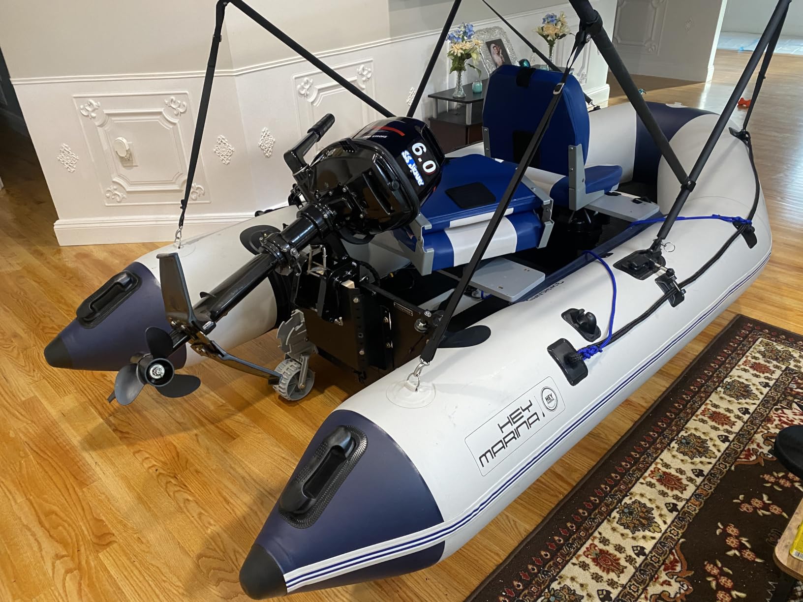 10ft Inflatable Dinghy Boat for Adult with Drop-Stitch Floor 3-4 Person Inflatable Raft with Oars & Carry Bag Heavy-Duty Motor Mount Ready for Fishing Diving Tender or Recreation USCG Approved customer photo 2