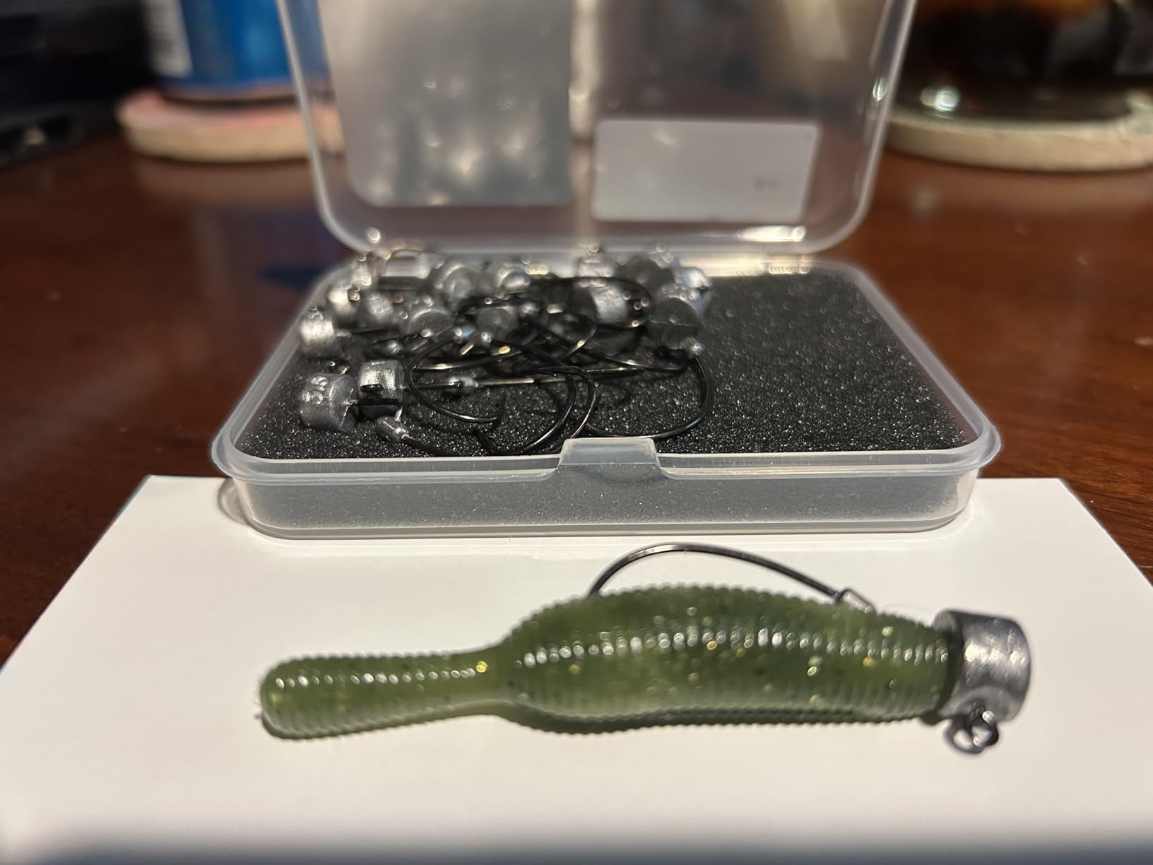 20Pack Weedless Ned Rig Jig Heads with Molded Bait Keeper System – Mushroom Head for Weedless Finesse Bass Fishing 1/16 1/8 3/16 1/4oz customer photo 1