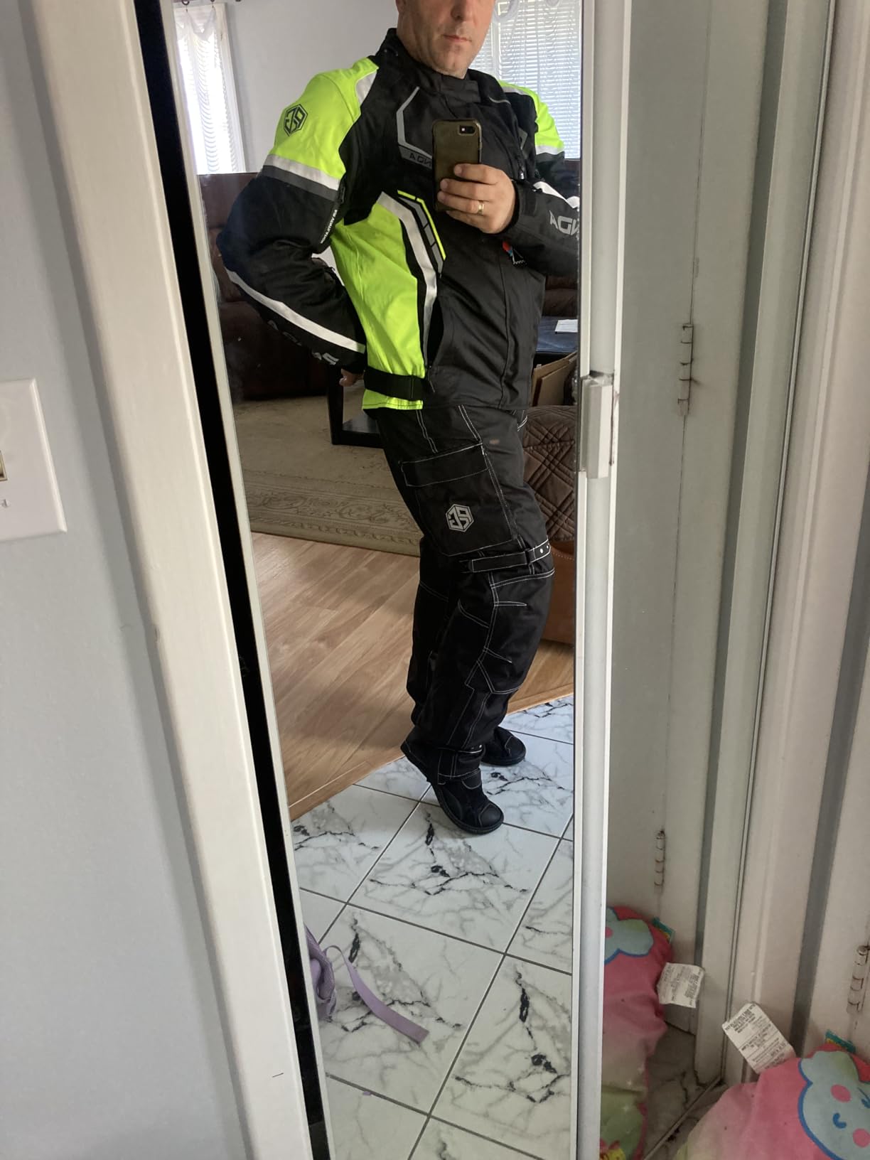 Motorcycle Jacket for Men & Women All Season Hi Viz Armored Safe Riding Enduro Dual Sport Motorbike Adventure Touring Jacket customer photo 2
