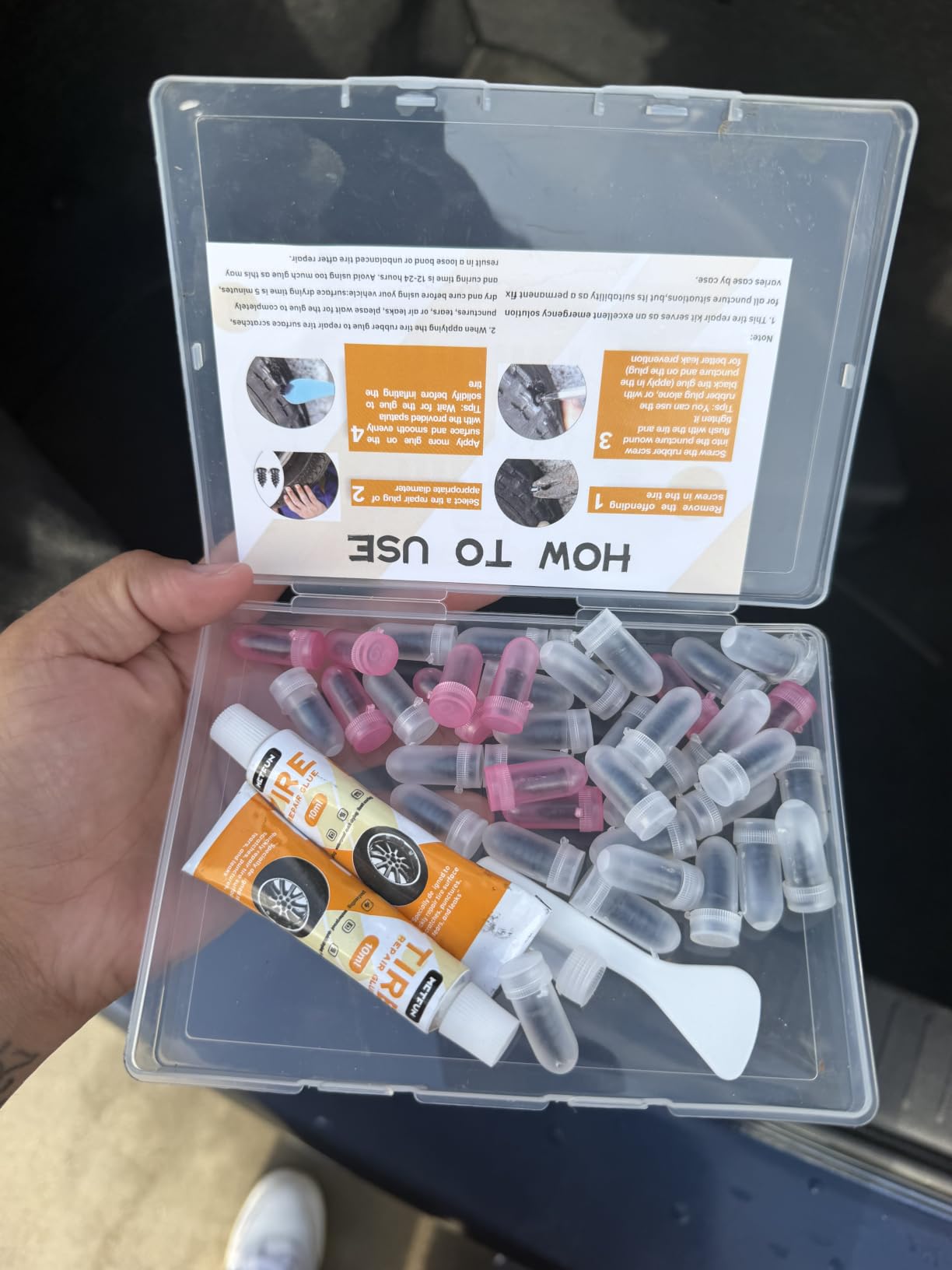 40 PCS Quick Fix Screw-in Tire Plug Kit with 2 Tubes of Sealant Glue customer photo 2
