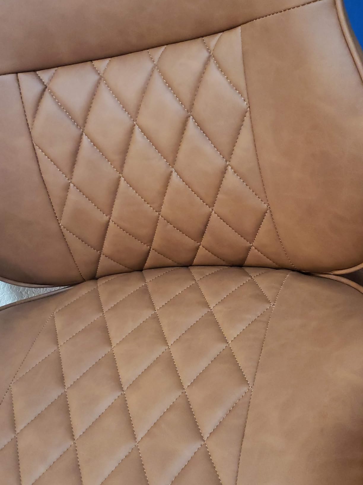BEWISHOME Brown Leather Office Chair with Quiet Rubber Wheels customer photo 2
