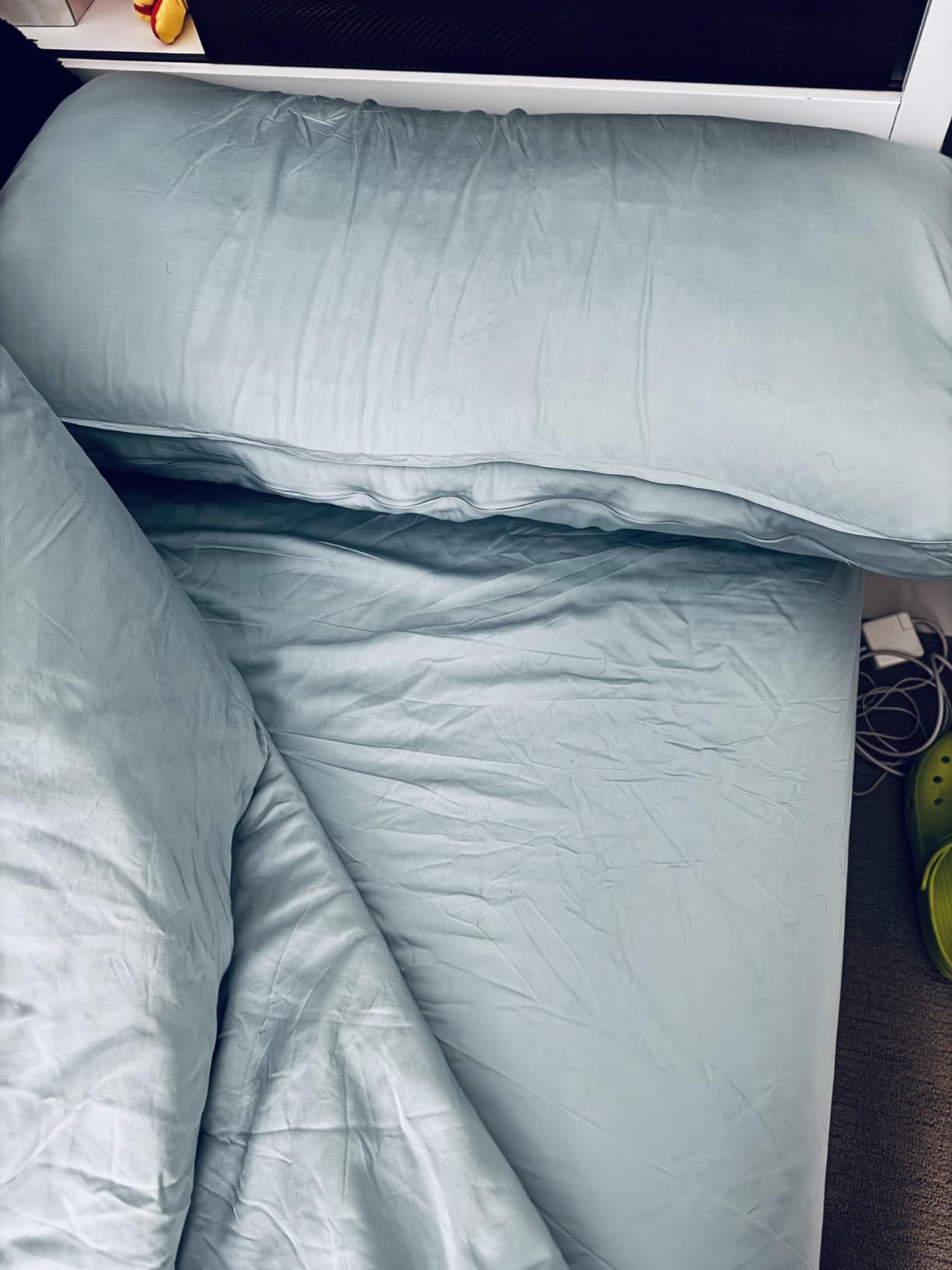 Kickoff Viscose Bamboo Sheets Full Size 4-pc 100% Organic Bamboo Viscose Bed Cooling Sheets Full Size Set Cool Bedding for hot Sleepers Sheet Set - Gift Ready Packaging (Light Blue, F) customer photo 2