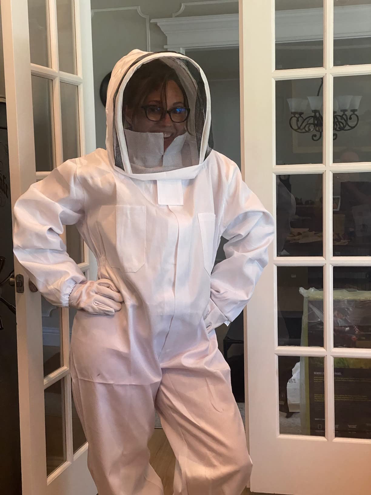 Bee Suit, Full Body Beekeeping Suit with Veil Hood (5'9''-5'11'') customer photo 1
