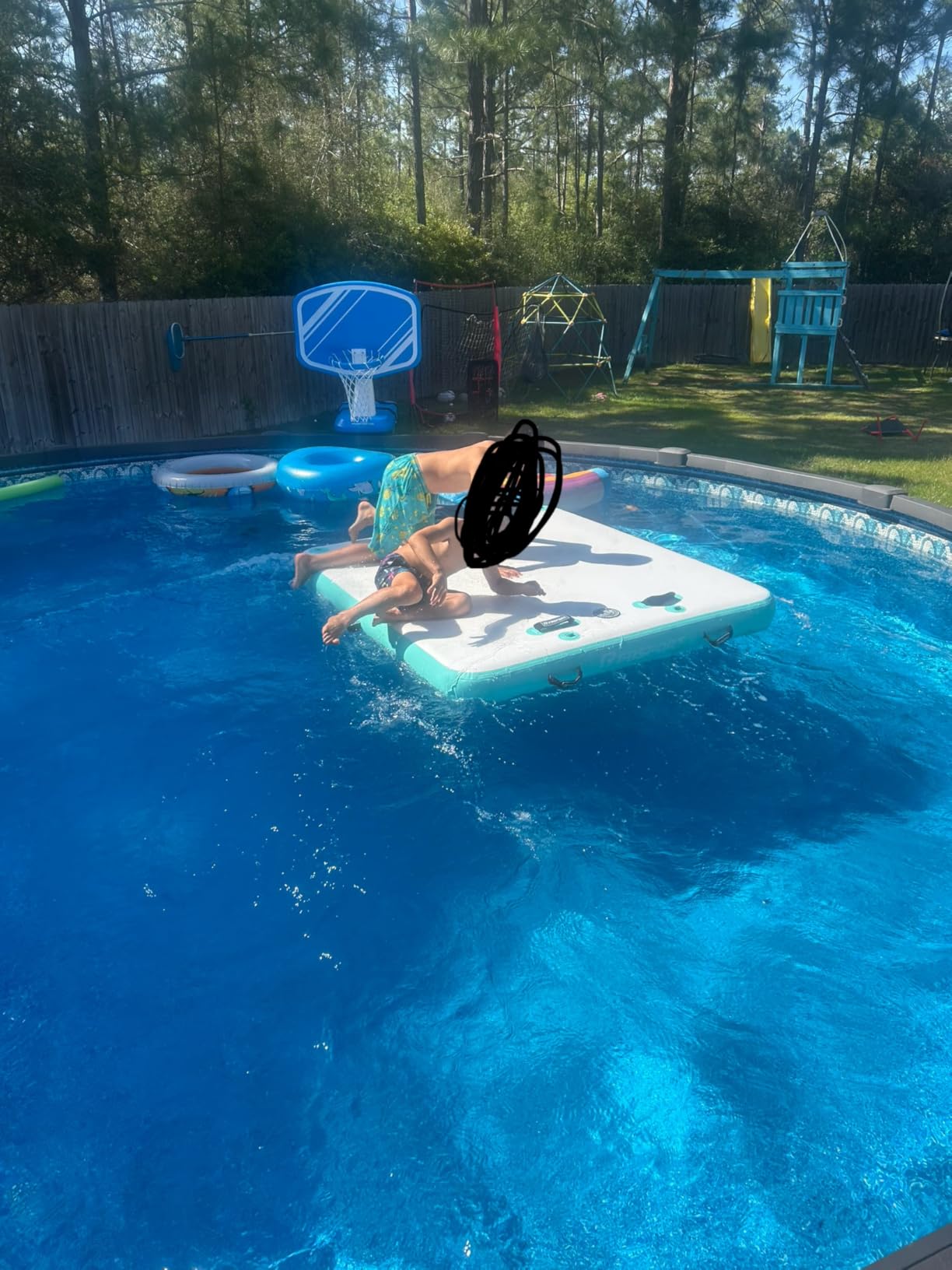 FBSPORT Inflatable Floating Dock Lake Floats for Adults, Floating Docks Platform Island Raft, Non-Slip Inflatable Water Dock Mat for Pool Beach Ocean 10ft 8ft 6ft customer photo 2